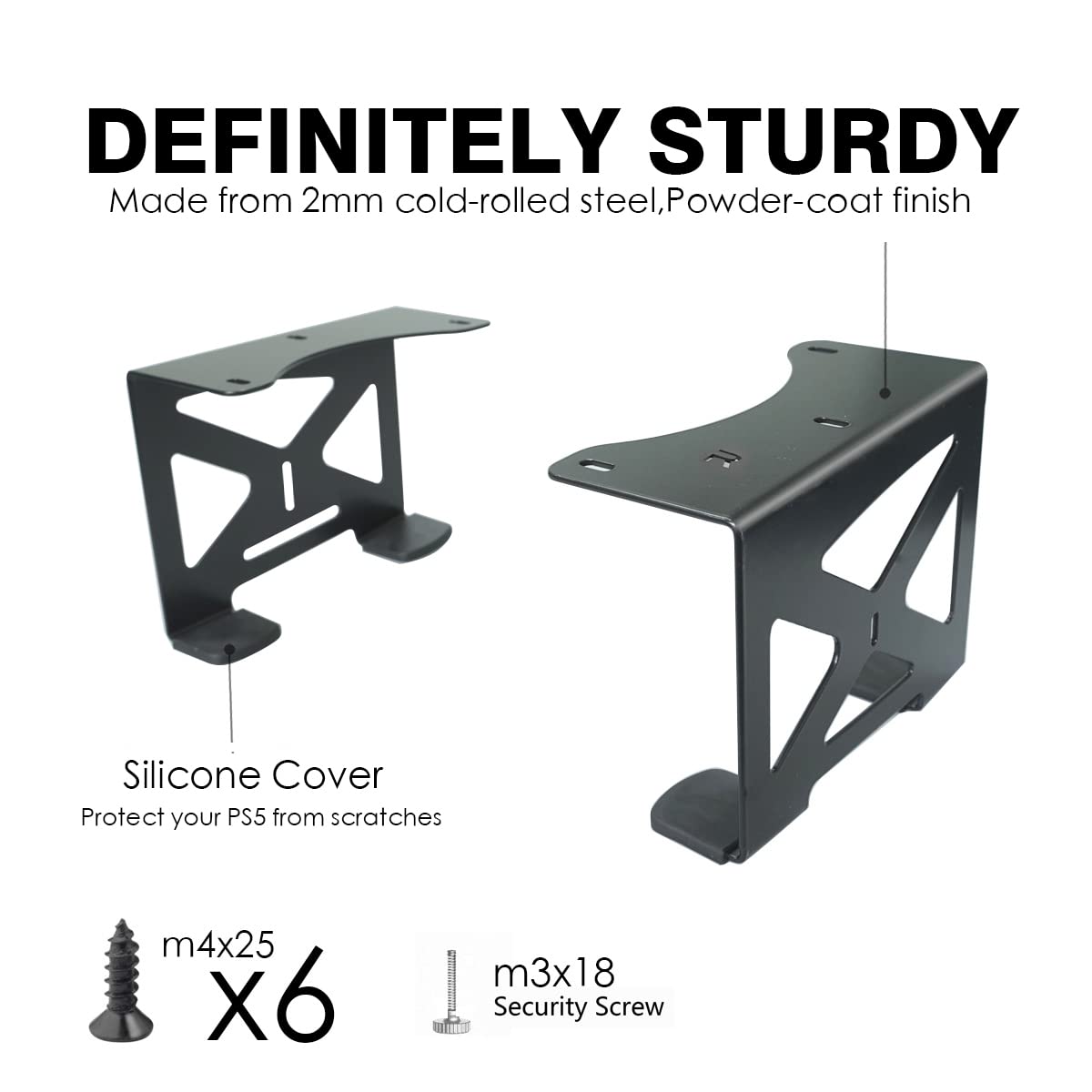 Monzlteck Under Desk PS5 Mount Holder - Compatible with PS5, PS5 Slim, PS5 Pro (Disc & Digital Edition) | Space Saving Stealth Console Mount DP-05 | Perfect for Gaming Setups & Home Office Organization