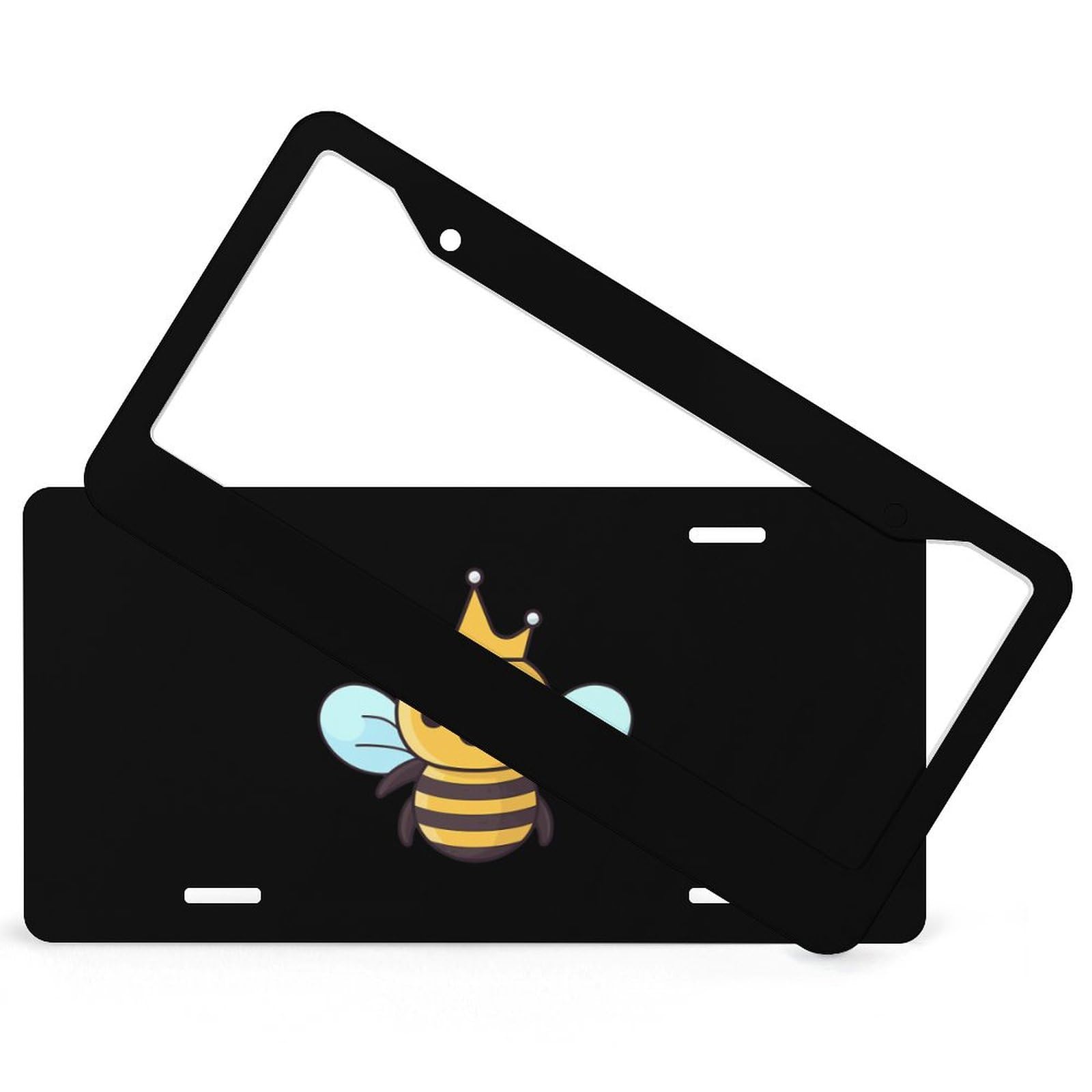Premium Aluminum Honey Bee License Plate Frame - Universal Fit for Cars with 2 Holes | Durable Car Accessory for Outdoor & Road Trips