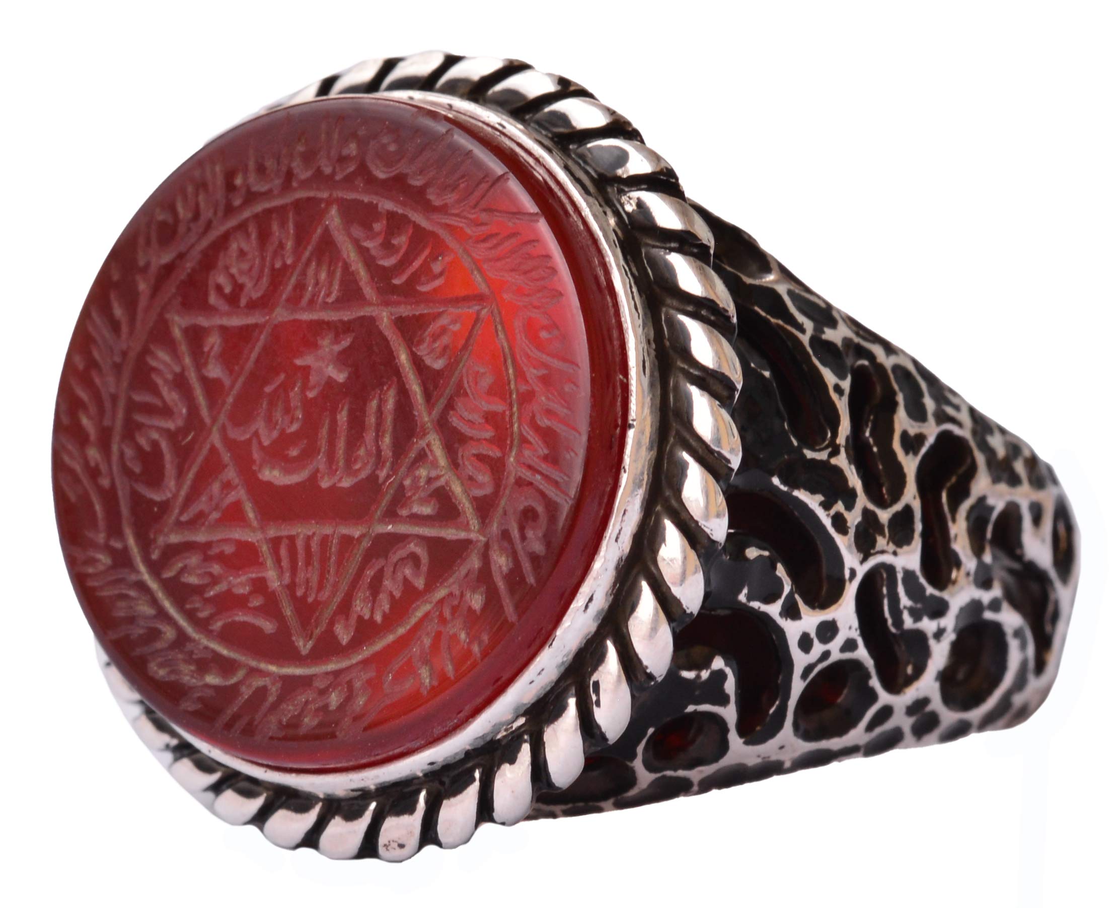 925 Sterling Silver Star of David Ring for Men - Solomon Seal Jewish Symbol Ring in Grey Size 10 - Perfect for Religious Occasions, Gifts & Everyday Wear