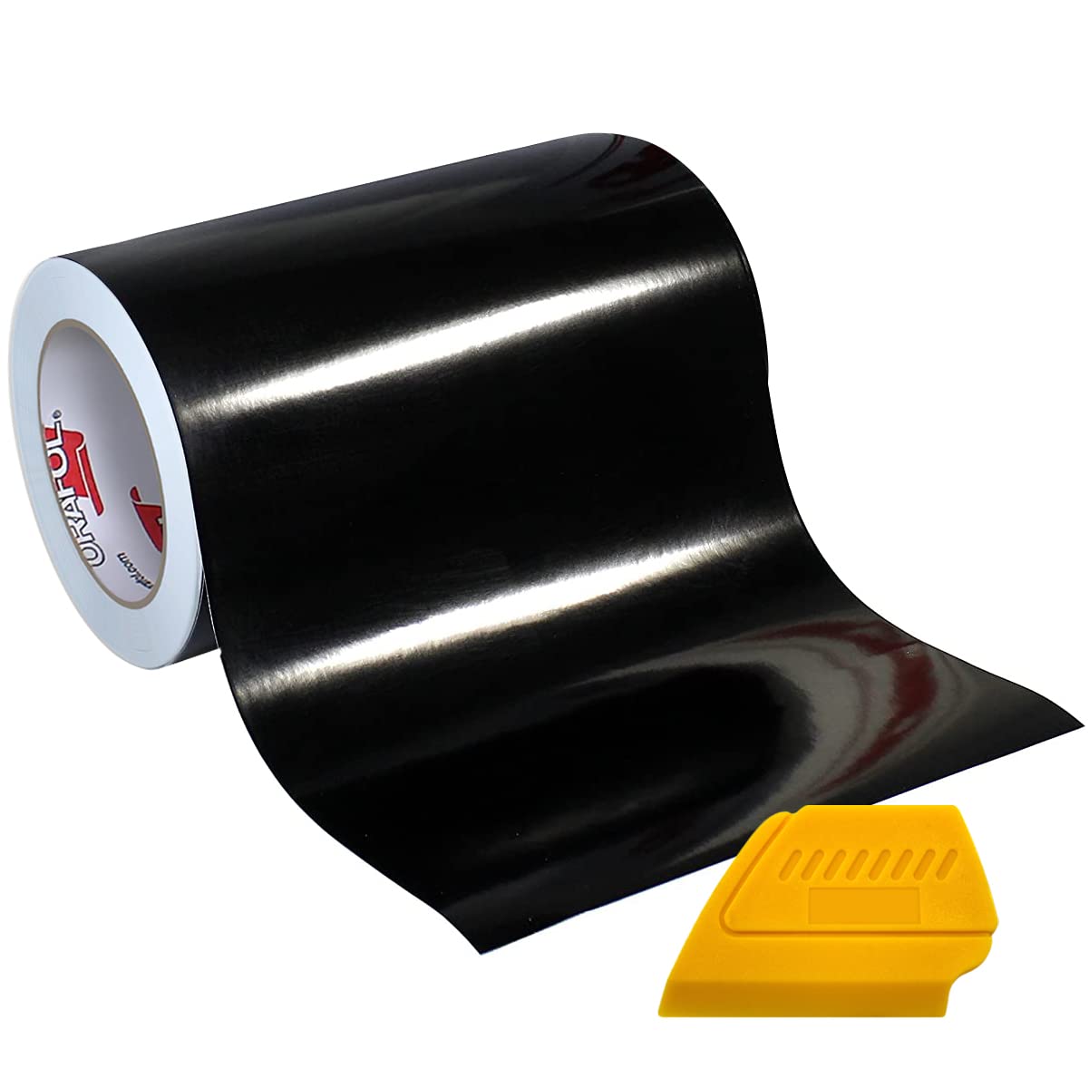 ORACAL 751 Gloss Black Premium Long-Term Craft Vinyl - 12in x 50ft Roll with Detailer - Ideal for Sign Making, Vehicle Decals, and DIY Projects - Perfect for Cricut, Silhouette, and Vinyl Cutters