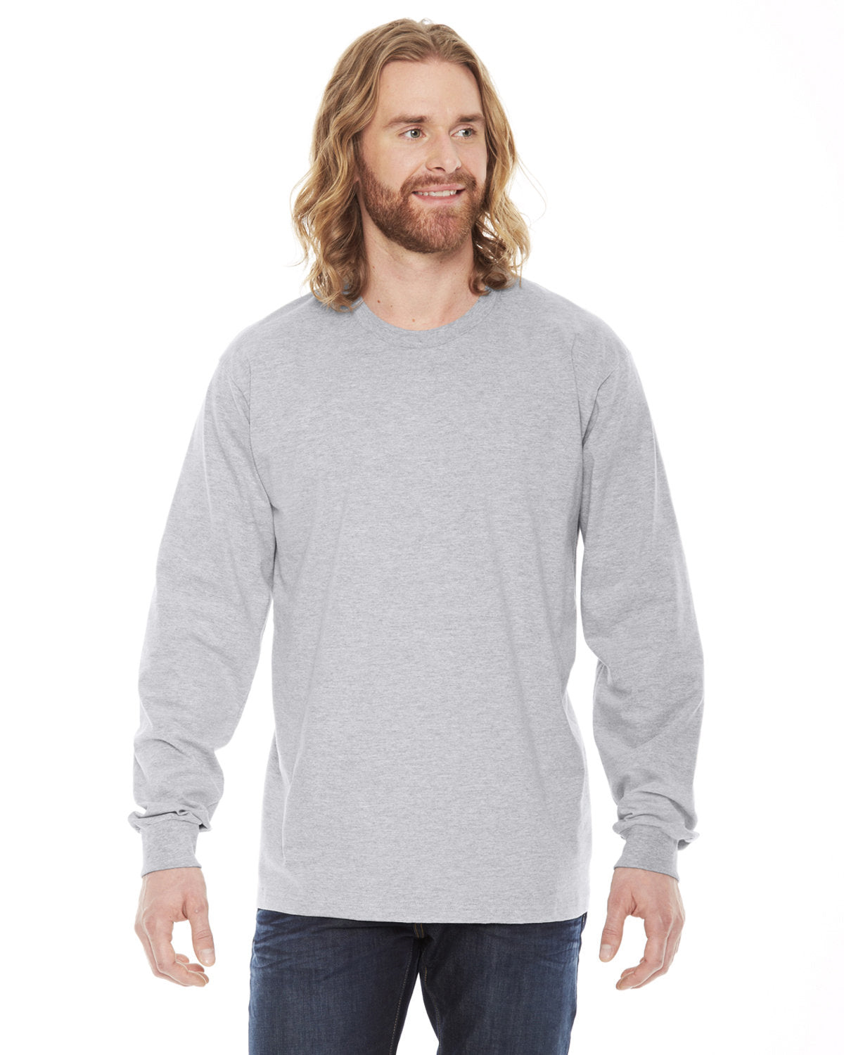 American Apparel 2007W Unisex Fine Jersey Long Sleeve T-Shirt - Soft Cotton Crewneck Tee for Men & Women - Perfect for Casual Wear, Layering & Everyday Comfort