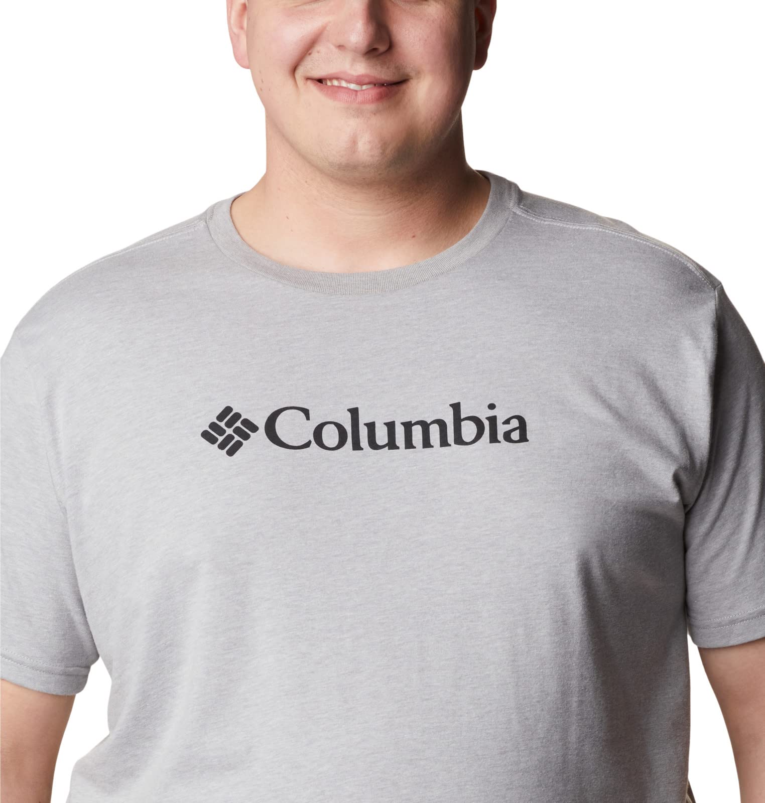 Columbia Men's CSC Basic Logo Short Sleeve T-Shirt - Comfortable Cotton Casual Tee for Outdoor Activities & Everyday Wear - Columbia Grey/Heather - Size 3X Big & Tall