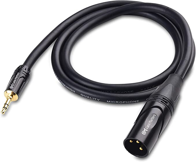 Premium 3.5mm to XLR Cable 3ft - Male to Male Audio Cable (1/8 Inch to XLR Adapter, XLR to 3.5mm TRS) for Studio Microphones, Mixers & Audio Interfaces - Professional Sound Equipment Connectivity
