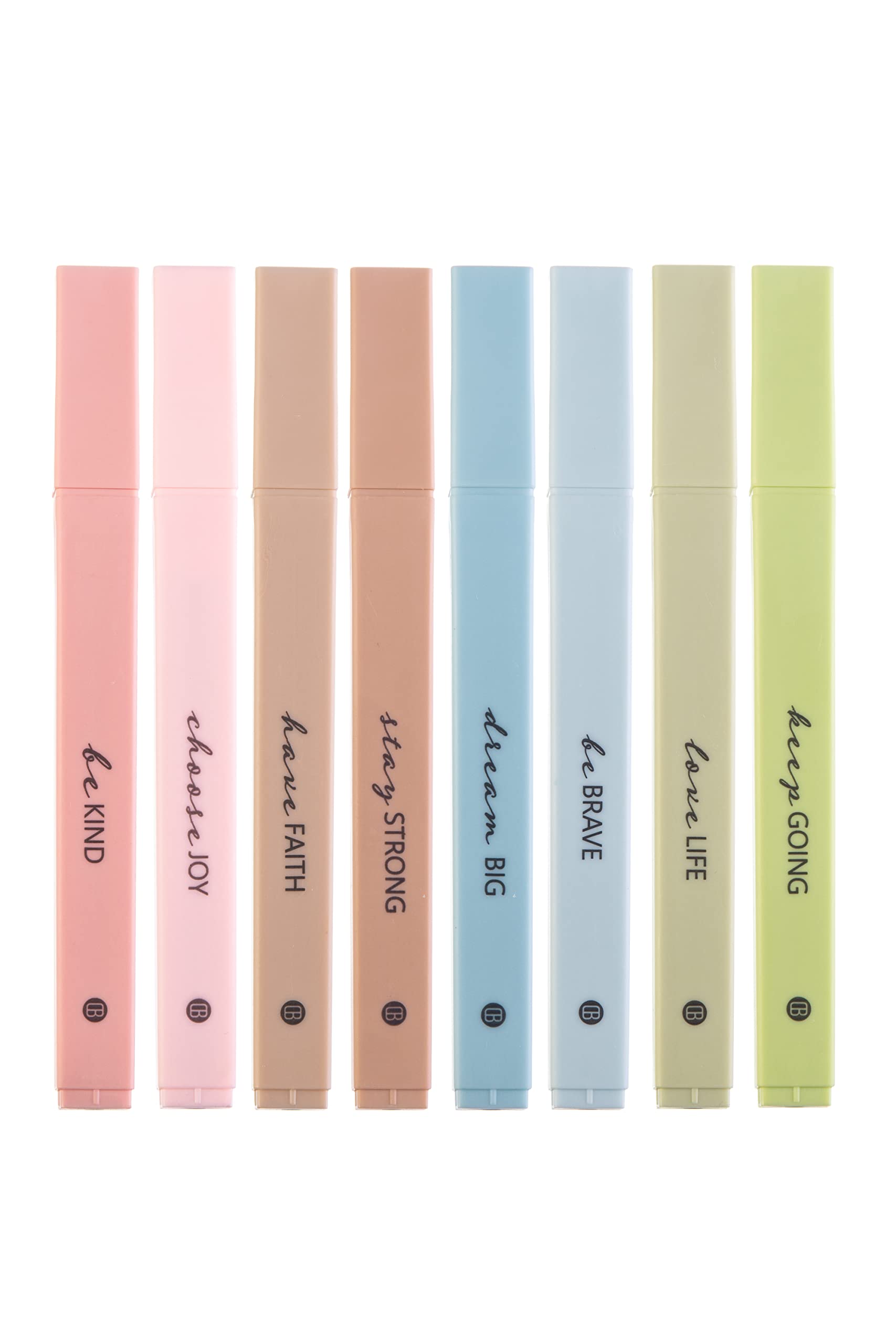 Bible Highlighters 8 Pack - No Bleed Quick Dry Markers for Bible Study & Journaling (Earthy)