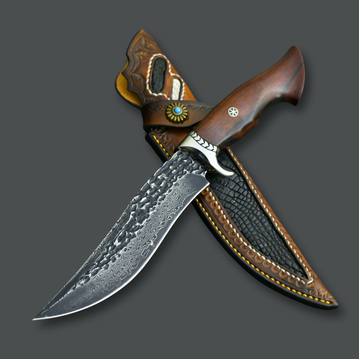 Premium Japanese Hunting Utility Knife with Exotic Sandalwood Handle - Outdoor Survival, Camping & Bushcraft Essential Tool