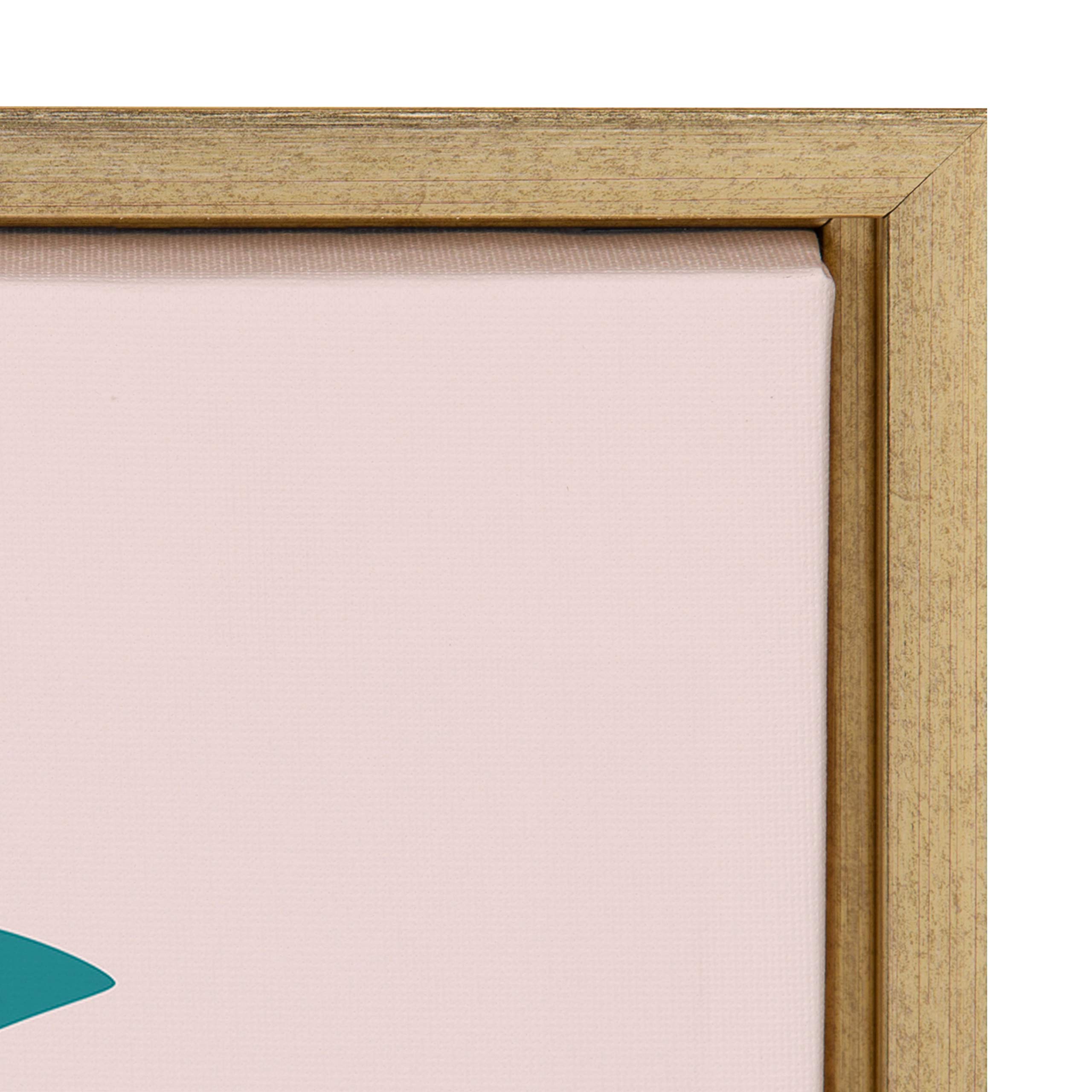 Rachel Lee Abstract Parakeet Framed Canvas Wall Art - 18x24 Inches Gold Modern Home Decor for Living Room, Bedroom & Office | Sylvie Collection by Kate and Laurel