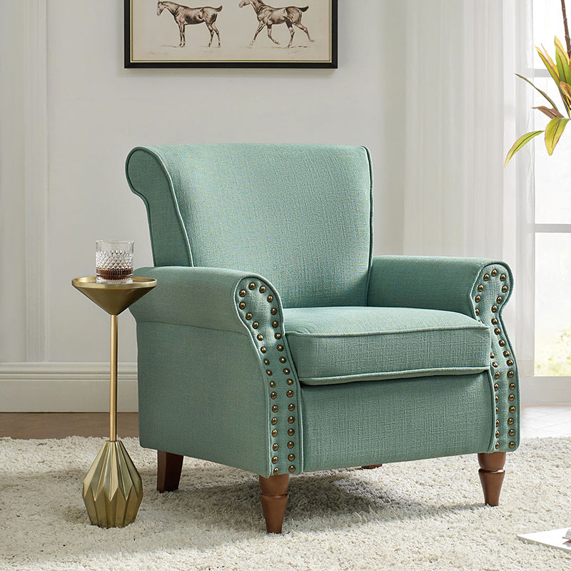 Hypanis Upholstered Armchair with Solid Wood Legs - Modern Living Room Accent Chair for Home, Office & Reading Nook - Comfortable Lounge Chair for Relaxing & Decor