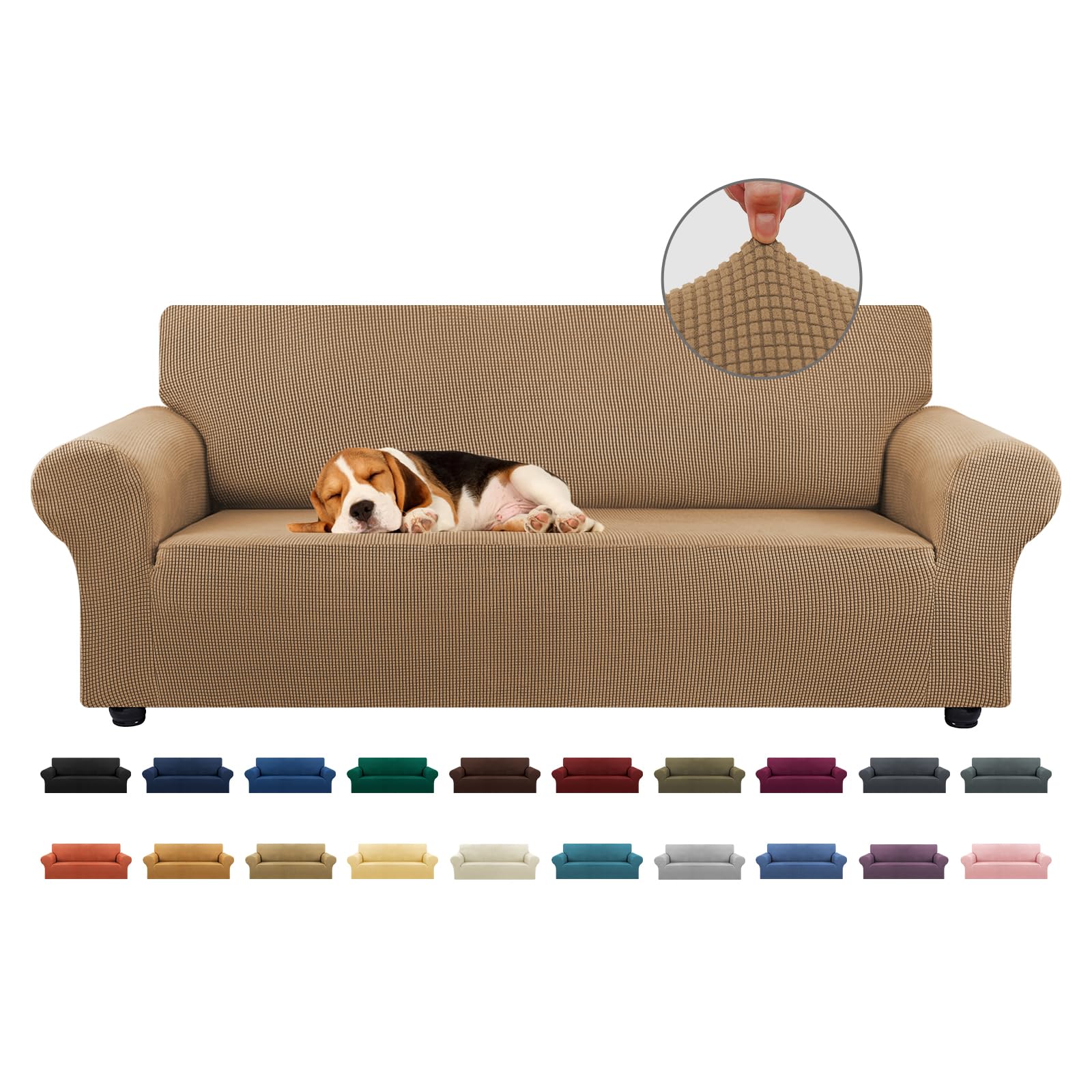 KEKUOU Stretch Sofa Cover Slipcover - 3 Cushion Couch Protector (79