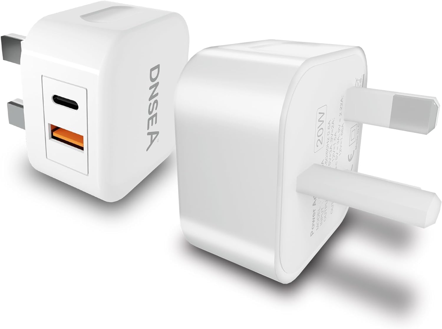 20W Dual Port USB C Fast Charger Plug - PD Compatible for Honor 90 Lite/X7b/X6a/X6b/90 Smart/200 Lite/Magic6 Lite - UK 3 Pin Wall Adapter (White) - Perfect for Home, Office & Travel Charging