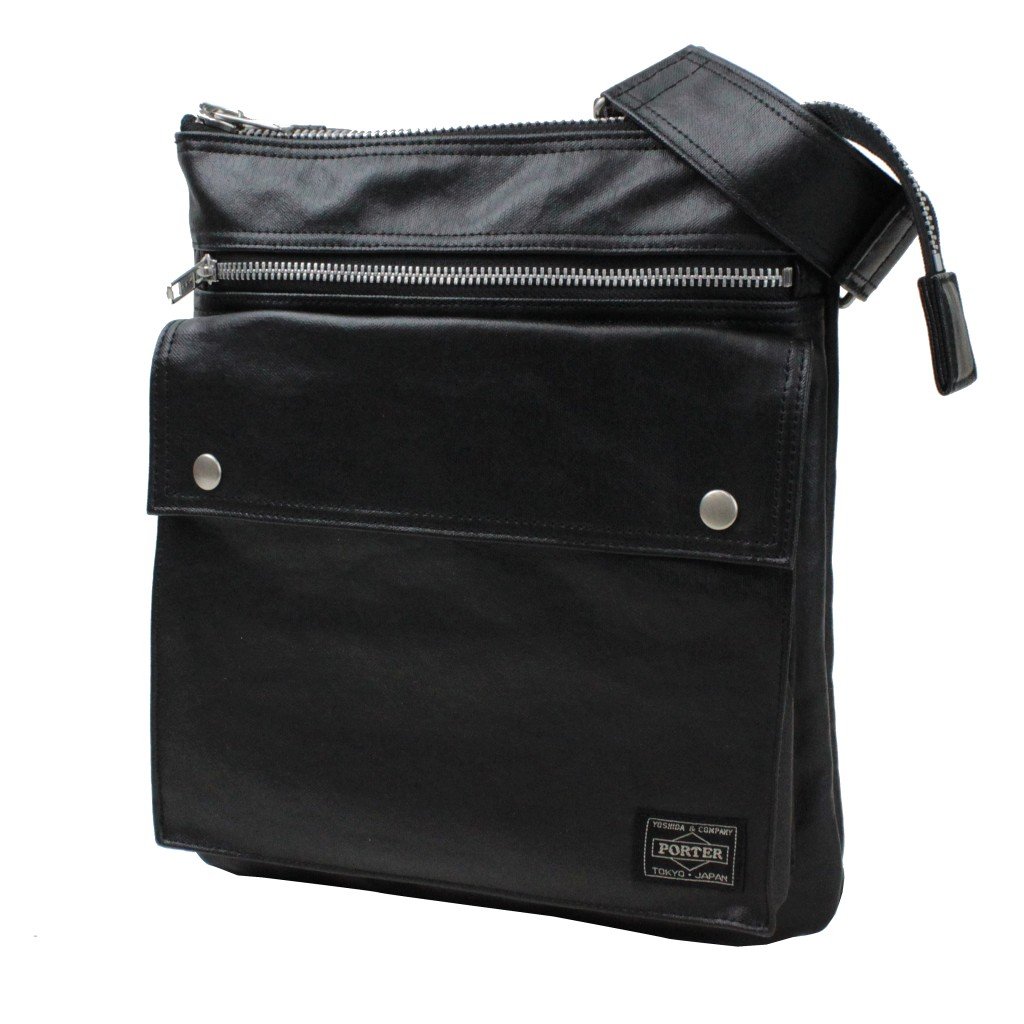 Yoshida Porter Freestyle Vertical Shoulder Bag Black 707-07145 - Stylish & Durable Crossbody Bag for Travel, Work & Everyday Use