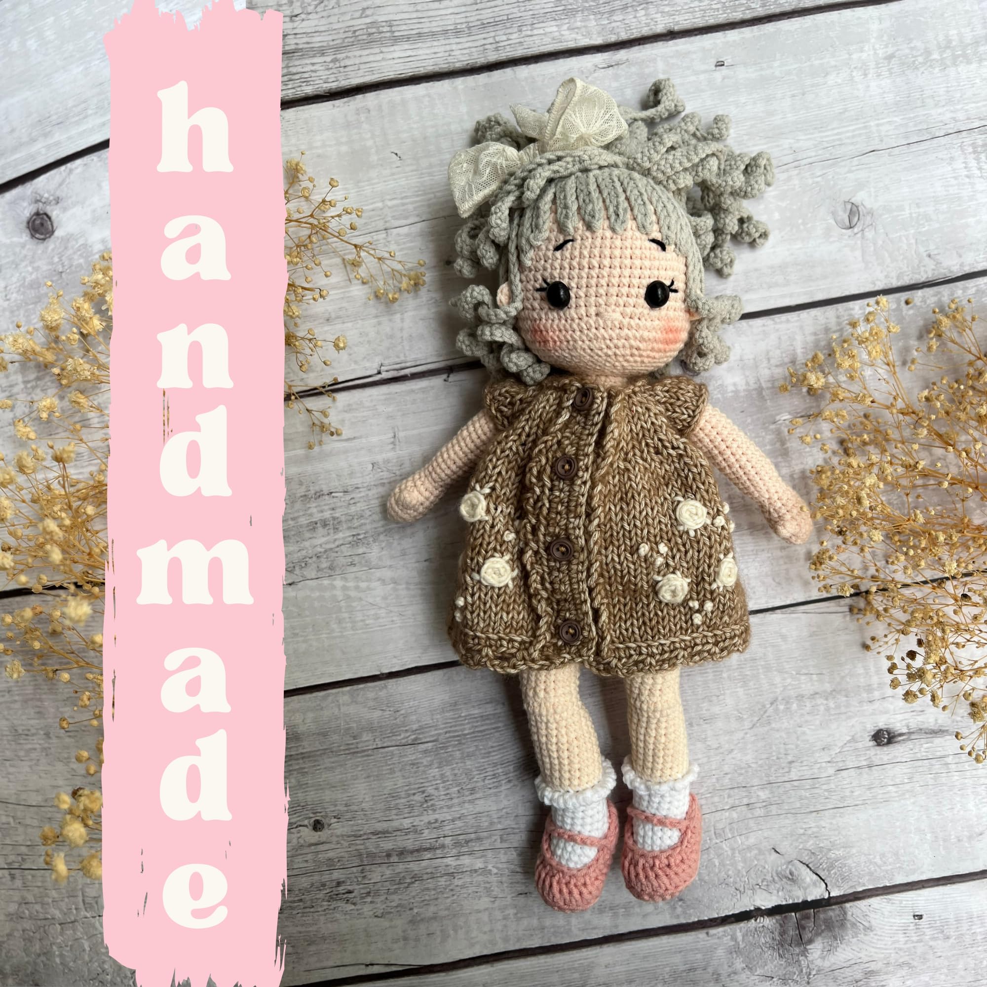 Handmade Crochet Baby Doll - Safe Cotton Yarn Gift for Kids | Birthday, Mother's Day & Home Decor | Amigurumi Fairy Toy