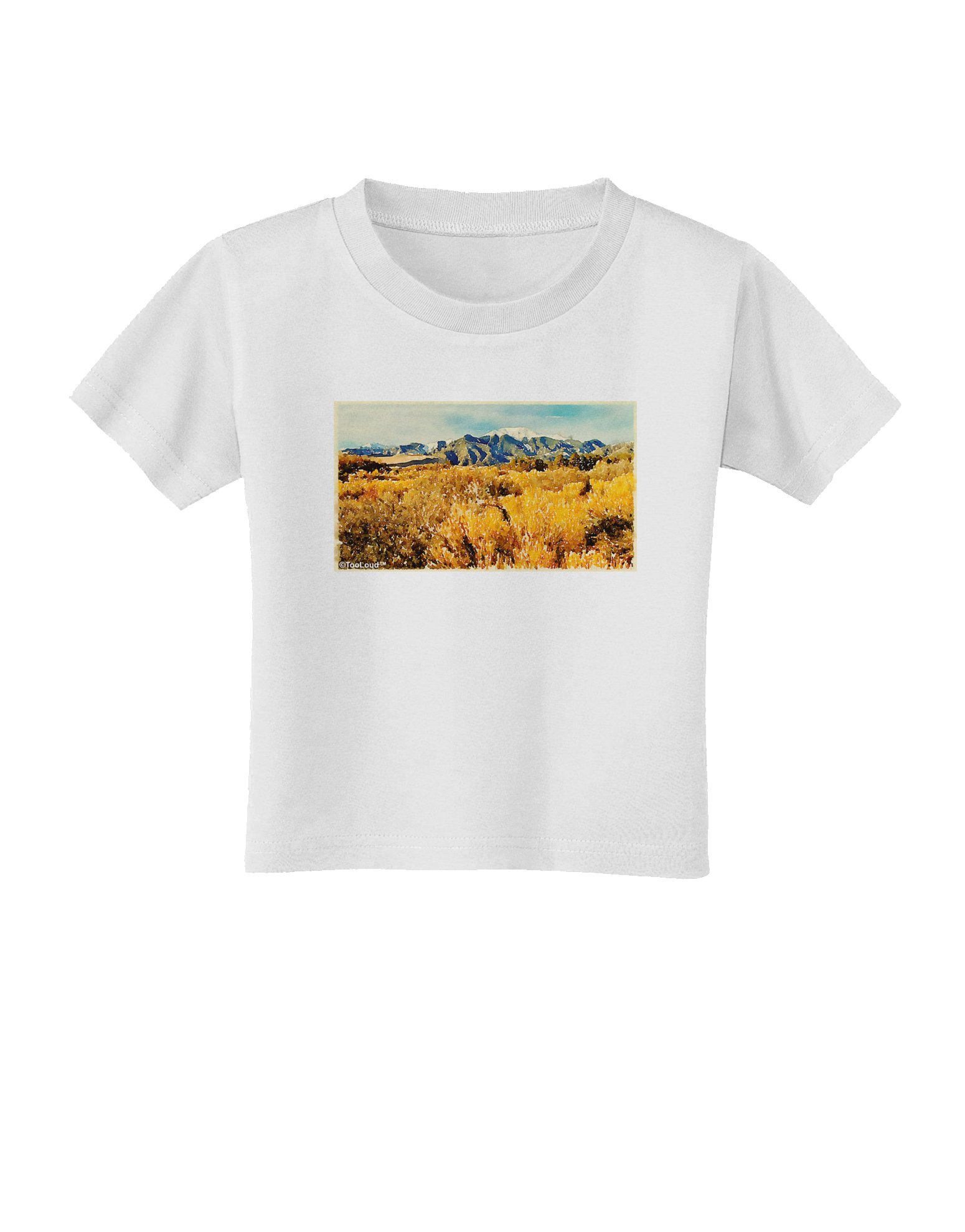TooLoud Mountain Forest Park Watercolor Print Toddler T-Shirt - Soft Cotton Kids Tee for Outdoor Adventures & Playdates