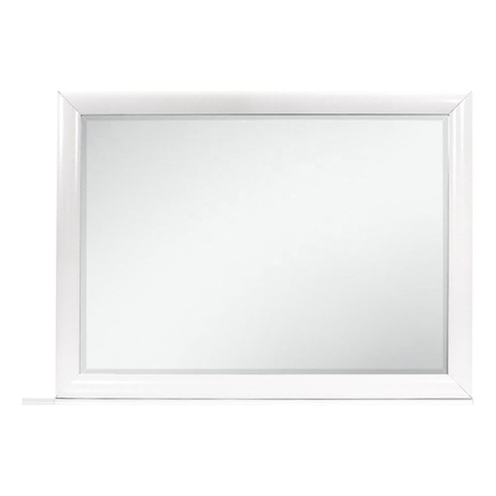 Global Furniture USA White MR Jordyn Textured Mirror - Elegant Wall Decor for Living Room, Bedroom & Entryway