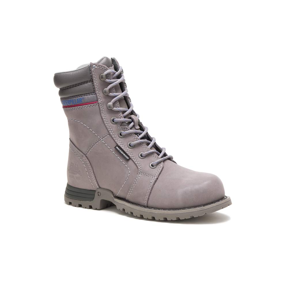 Cat Footwear Women's Echo Waterproof Steel Toe Work Boots - Slip Resistant Safety Shoes for Construction, Hiking & Outdoor Work
