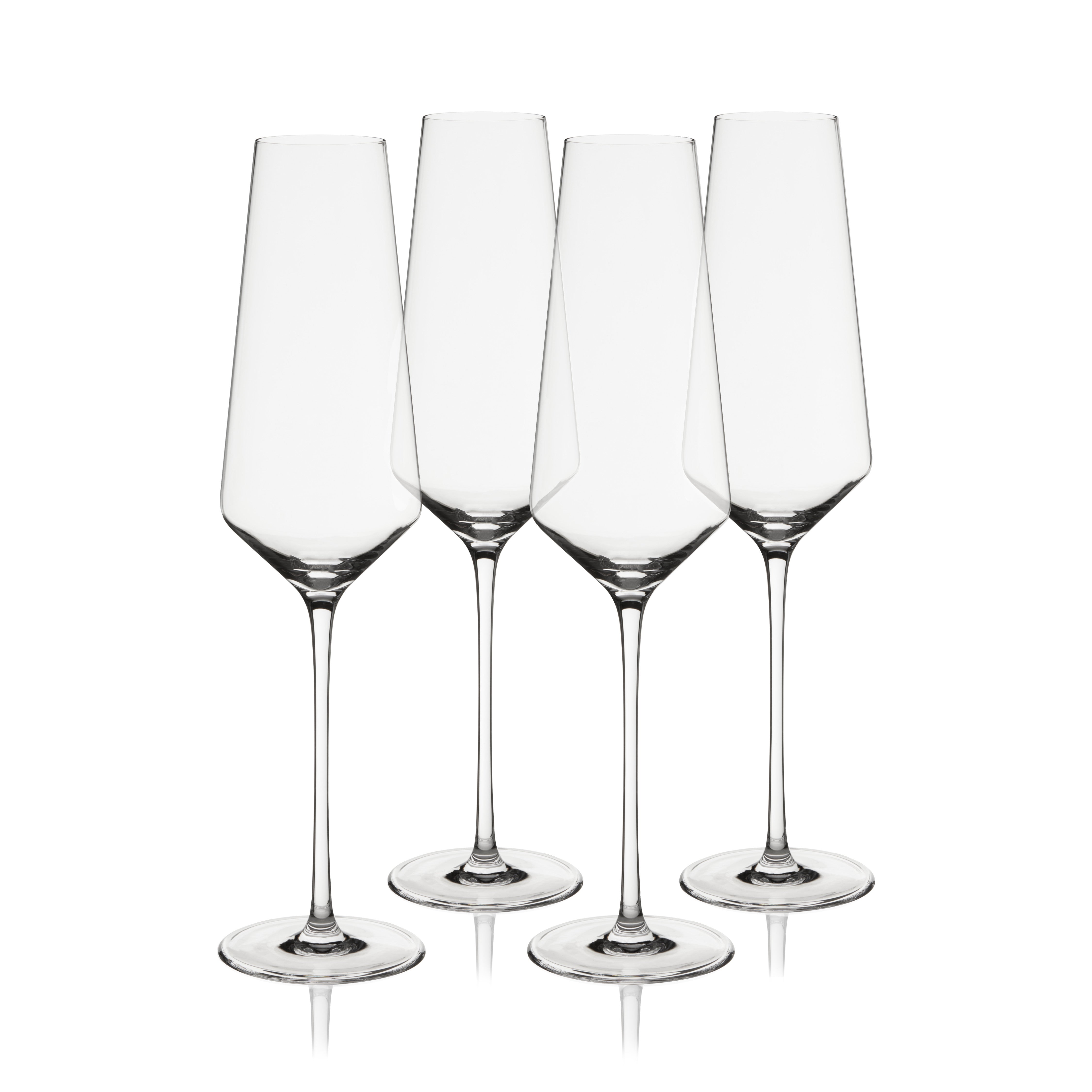 Premium Liminal Champagne Flutes Set of 4 - Elegant Crystal Glassware for Weddings, Parties & Celebrations - Dishwasher Safe Stemware for Sparkling Wine & Champagne