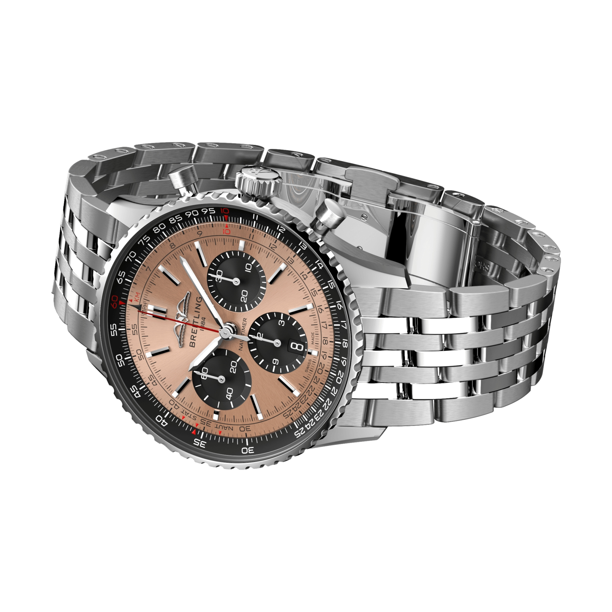 Breitling Navitimer B01 Chronograph 43mm Copper Dial Men's Watch with Stainless Steel Bracelet - Perfect for Business Meetings, Formal Events & Luxury Watch Collectors