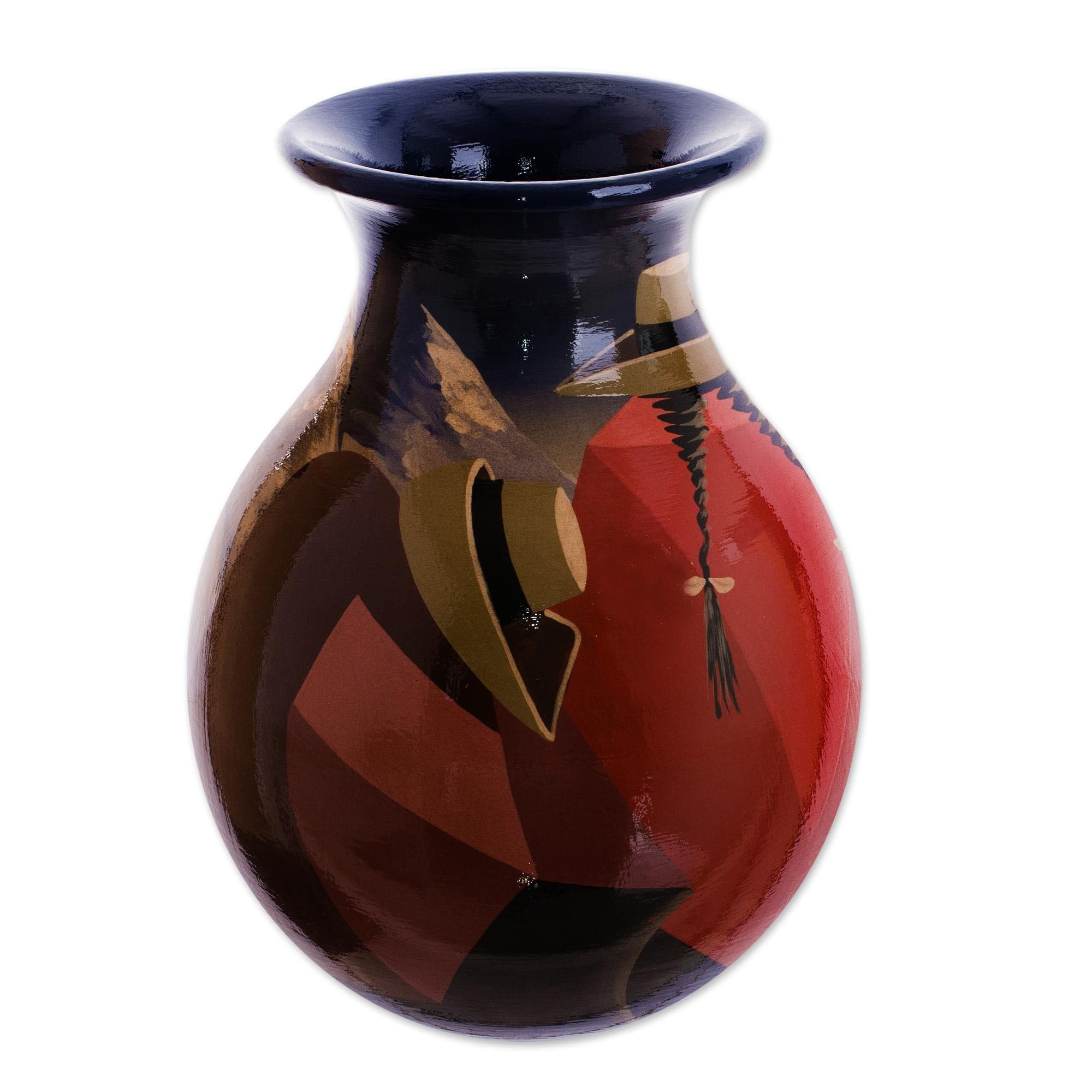 NOVICA Handcrafted Ceramic Vase - Elegant Home Decor for Living Room, Dining Table & Wedding Centerpiece