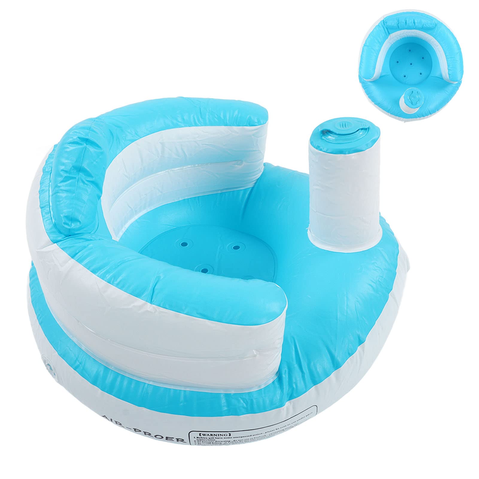 Inflatable Baby Chair with Air Pump - PVC Infant Inflatable Sofa for Learning & Bath Time | Portable Blow Up Baby Seat for Home, Travel & Outdoor Use