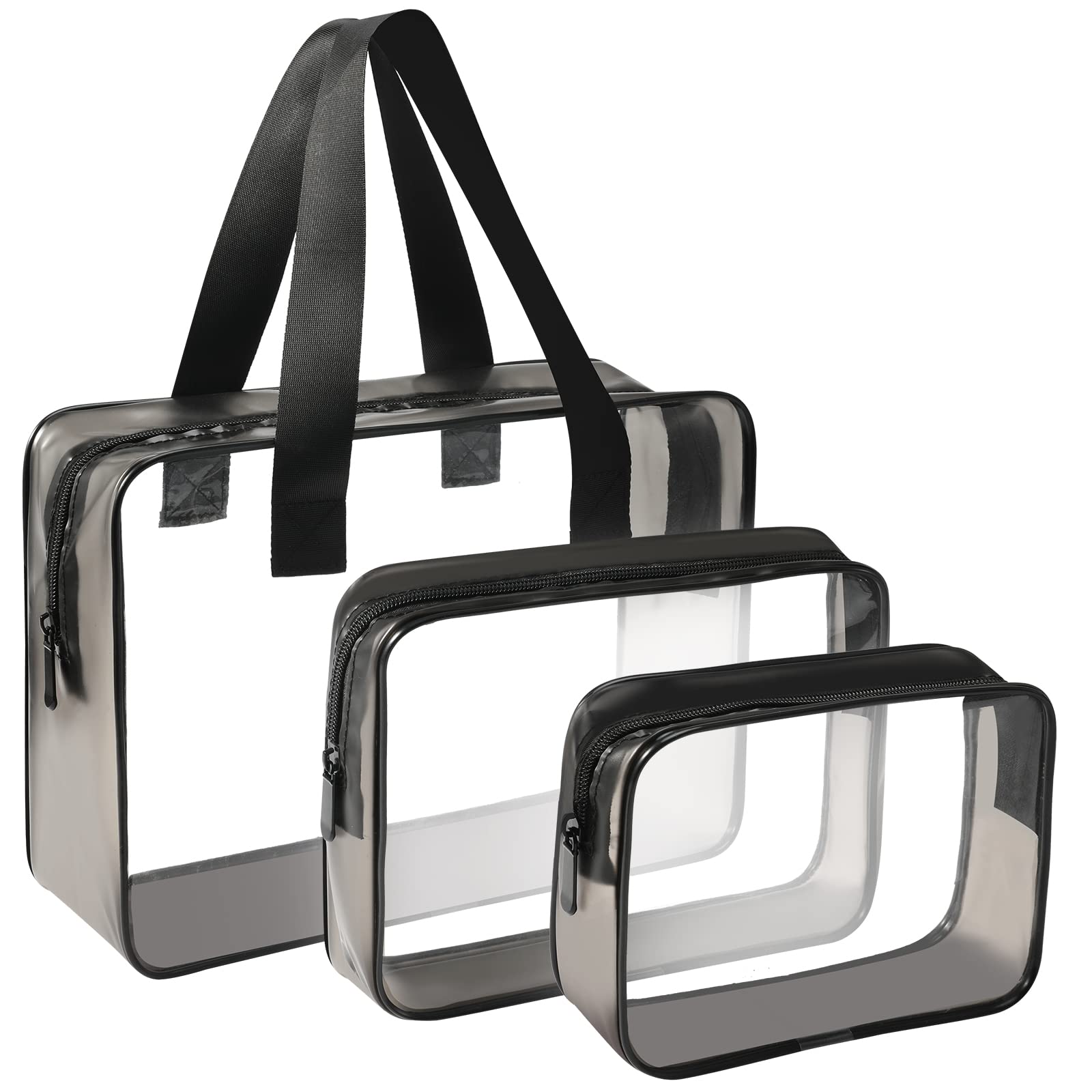 **LUZWAY Clear Toiletry Bag - Waterproof Travel Cosmetic Organizer with Hanging Hook, Large Transparent PVC Makeup Bag for Bathroom Essentials (Ideal for Travel, Gym, Camping & Airports)**
