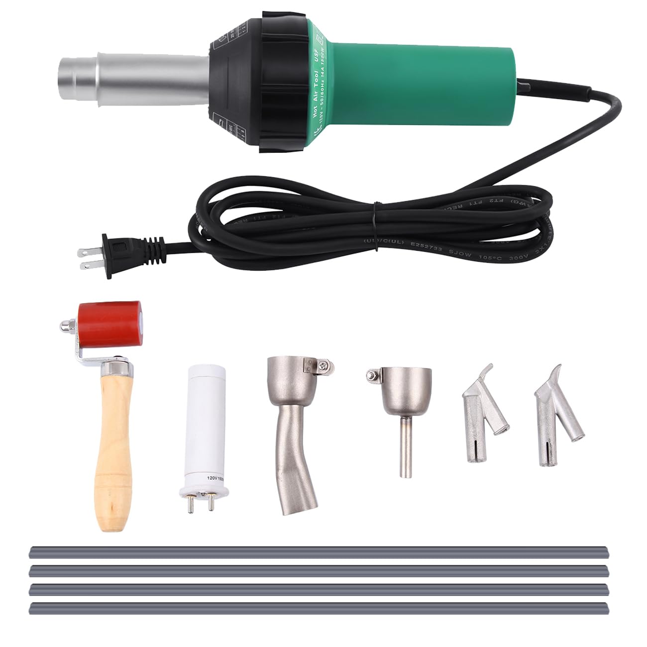 110V 1500W Hot Air Gun Welding Tool Kit - Professional PVC Plastic Flooring Welder with Heat Gun & Torch Pistol for Home Repairs, DIY Projects, and Industrial Applications