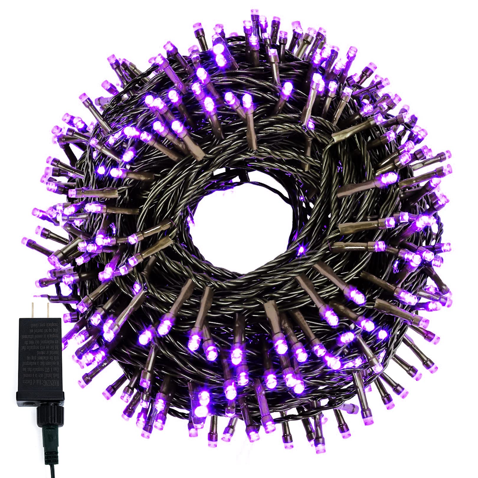 200 LED Halloween Fairy String Lights - 66ft Outdoor Waterproof Plug-in Lights with 8 Lighting Modes | Green Wire Mini Lights for Christmas, Holiday, Wedding, Party, Patio & Tree Decorations | Perfect for Indoor and Outdoor Festive Lighting