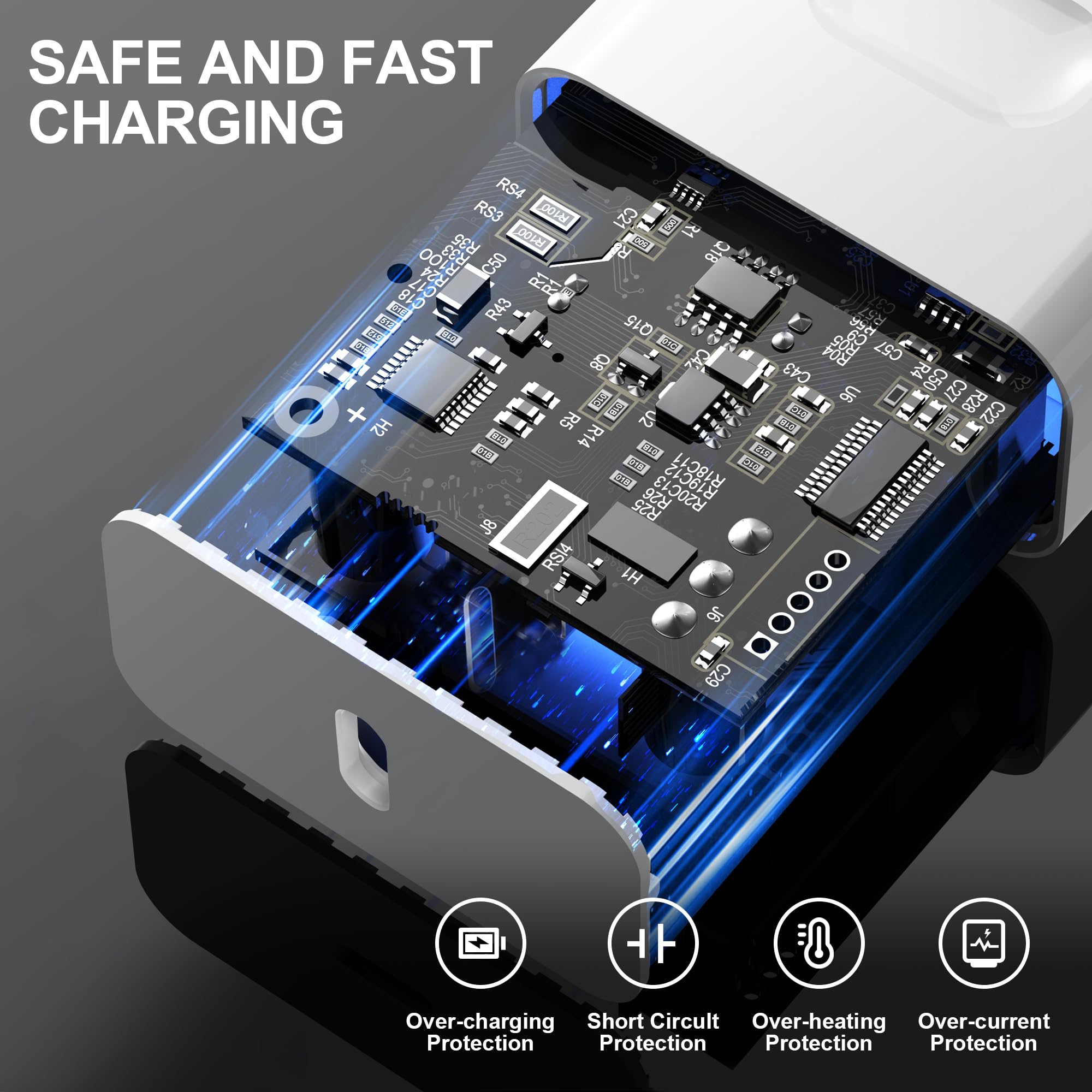 25W USB C Fast Charger for iPhone 14/14 Pro/14 Pro Max/14 Plus/13/12/11/SE/Mini/X/XS/XR - 2M Wall Power Adapter with Type C Cable | Perfect for Home, Office & Travel Charging