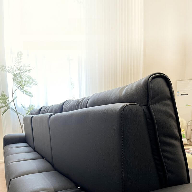 Minimalist Solid Color Ink Upholstered 3-Seater Sofa Couch - Modern Living Room Furniture for Small Spaces & Apartments