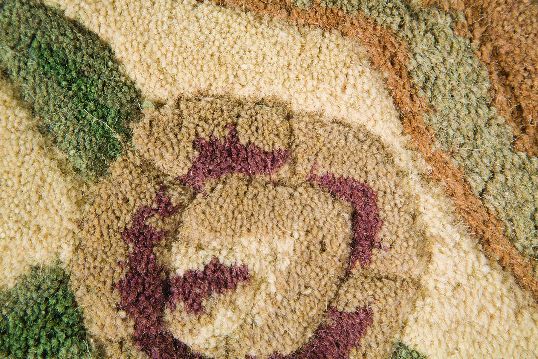 Beige Round 4' Wool Area Rug - Modern Soft Wool Carpet for Living Room, Dining Room, Bedroom - Non-Slip Canvas Backing - Perfect for Cozy Home Decor & High Traffic Areas