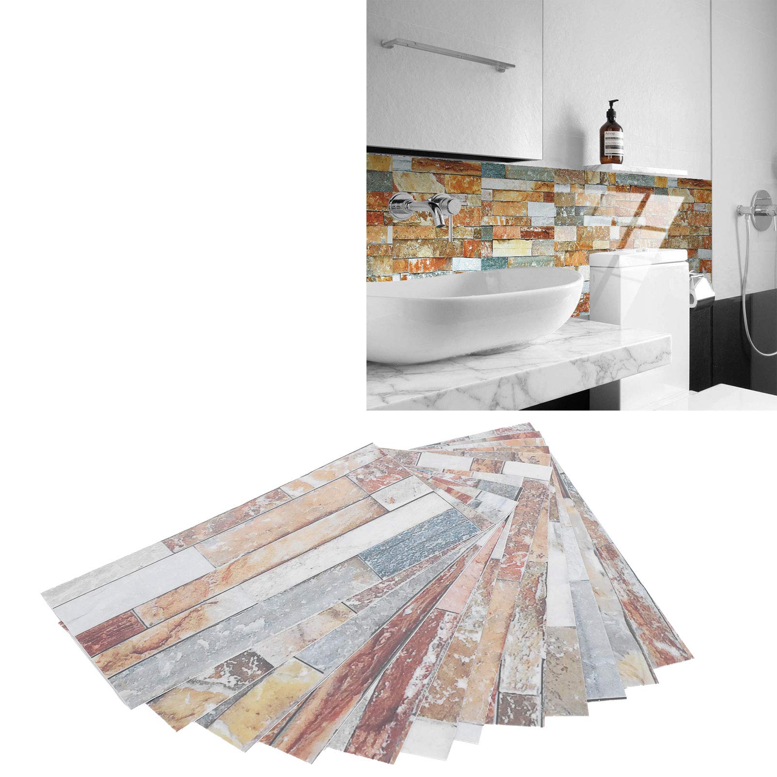 Tile Sticker - Self-Adhesive Wallpaper for Kitchen, Bathroom & Living Room - Easy Peel & Stick Removable Decals for Renters & Home Decor - Perfect for Backsplash, Accent Walls & DIY Home Improvement (KIT047)