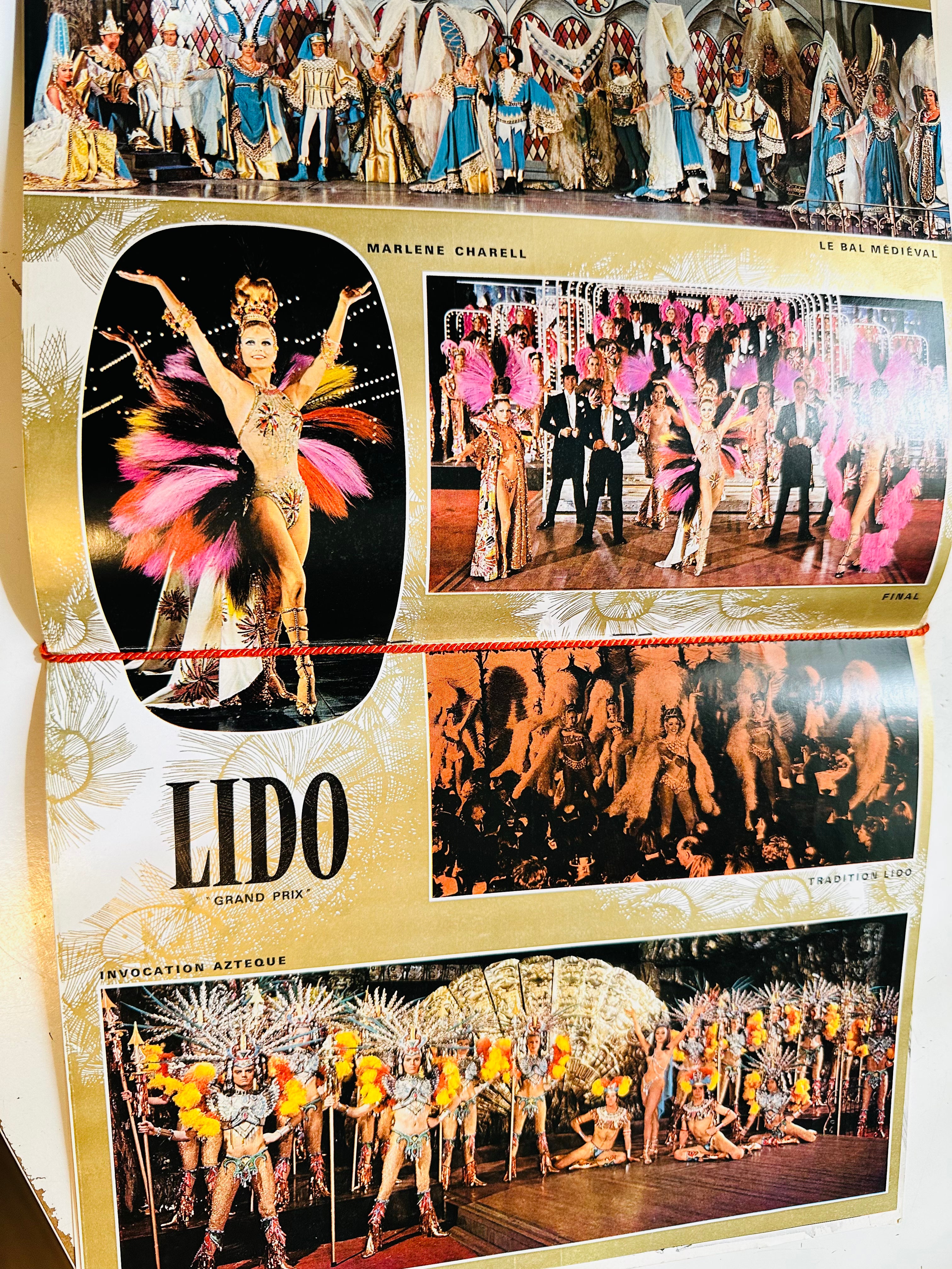 Vintage 1970s Lido Paris Show Program with Tassel - Collectible Theater Memorabilia for Cabaret & Burlesque Fans