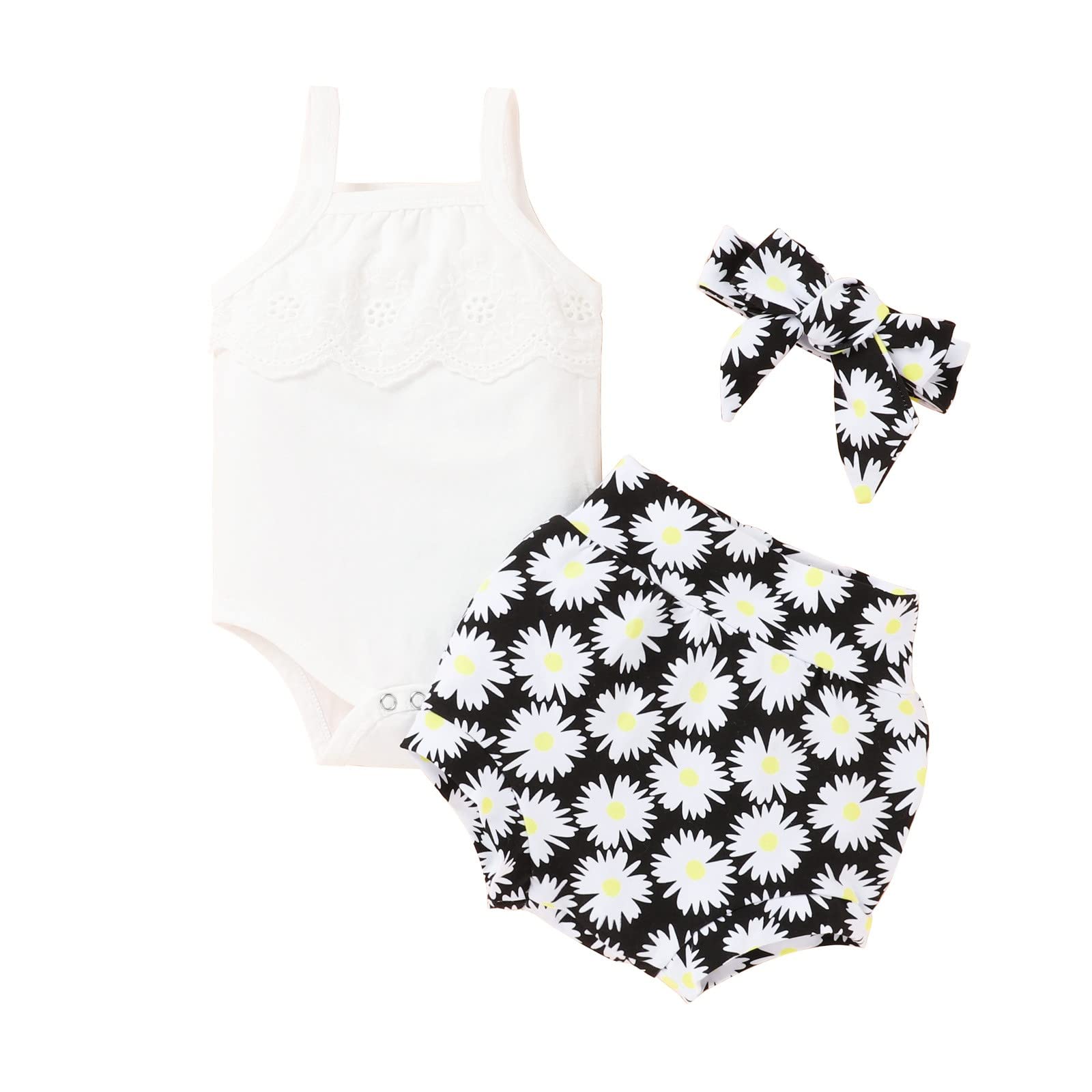 Girls' Casual Beach Romper - Lace Print Sleeveless Suspenders Jumpsuit for Toddlers | Summer Baby Clothes for Playdates & Outdoor Adventures