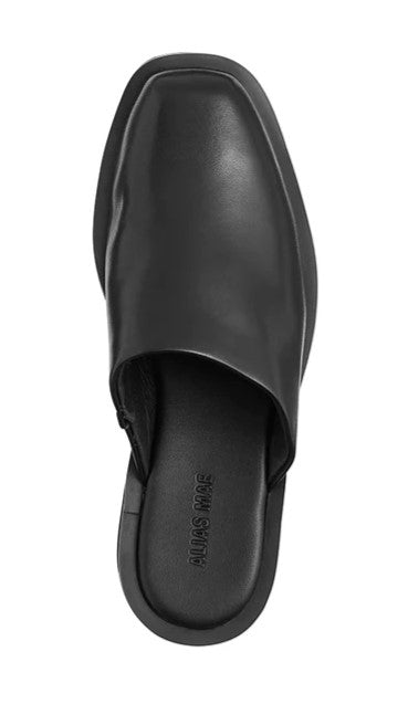 Alias Mae Zayn Slide Sandals - Black Leather Women's Casual Slides for Summer, Beach, and Home Comfort