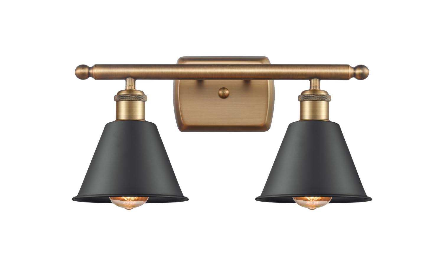 Innovations Lighting 516-2W-BB-M8 Smithfield 2-Light Bathroom Vanity Light - Ballston Collection - Perfect for Modern Bathroom & Powder Room Decor