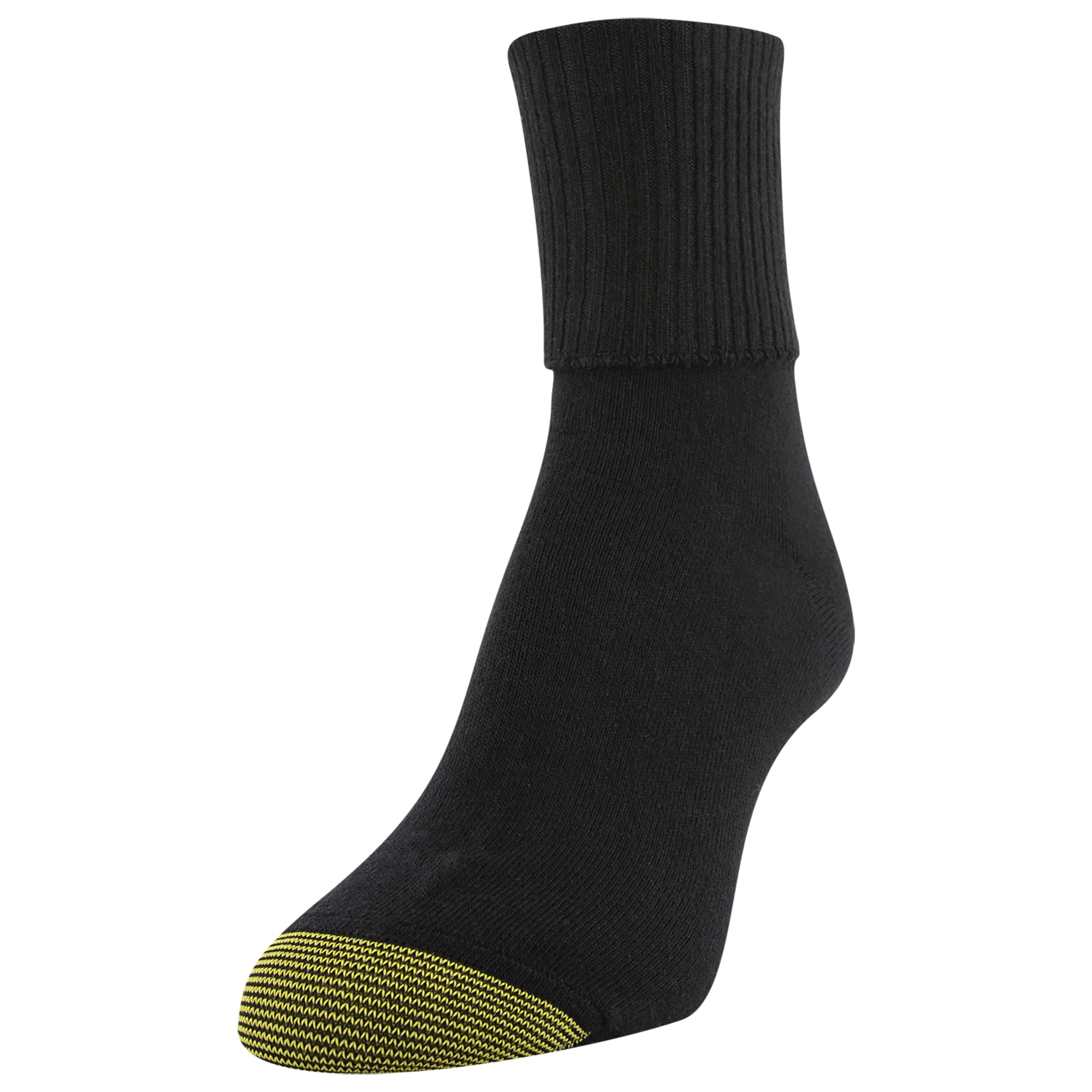 GOLDTOE Women's Classic Turn Cuff Socks 6-Pack - Comfortable Cotton Crew Socks for Everyday Wear, Work & Casual Outfits | Breathable & Durable