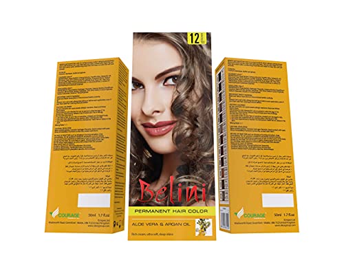 BELINI Permanent Hair Color Kit (Pack of 2) - Ammonia-Free Ash Blonde Hair Dye with Aloe Vera & Argan Oil for Women - At-Home Salon Quality Hair Coloring for Gray Coverage & Vibrant Blonde Shades