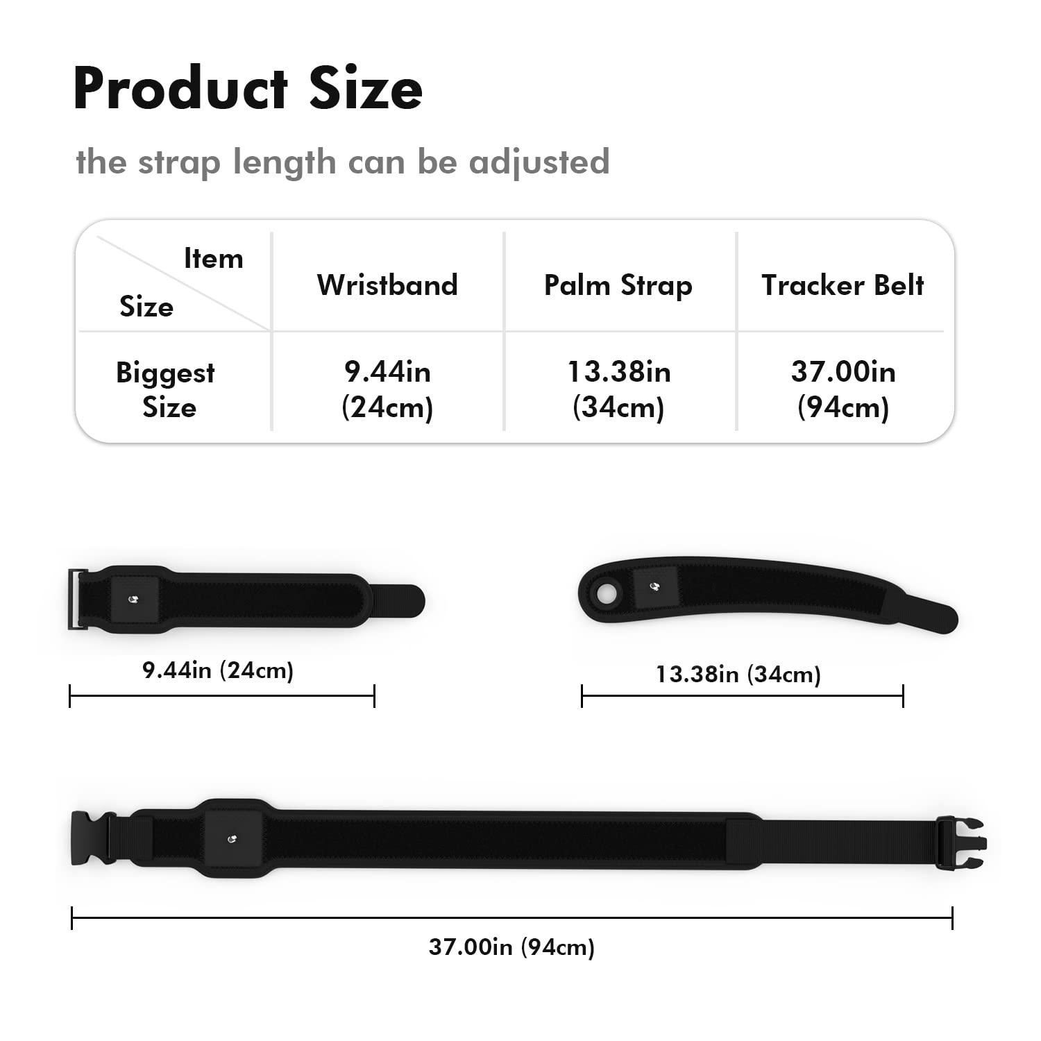 AMVR 5-Piece Adjustable Full Body Straps Set for HTC Vive VR Tracker 3.0 - Waist Belt & Wrist Bands Accessories (Tracker Not Included) | Perfect for VR Gaming, Fitness Tracking & Motion Capture