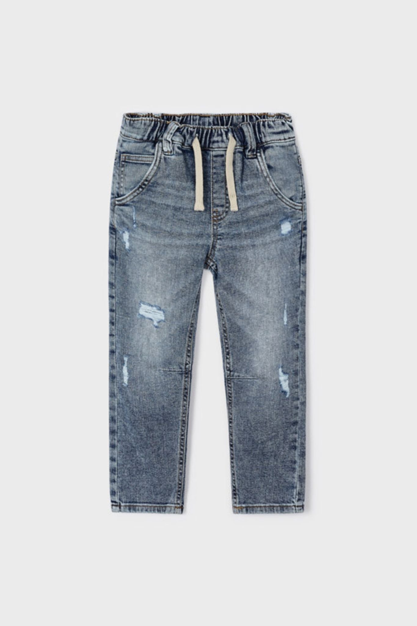 **Distressed Blue Ripped Denim Cargo Pants for Toddler Boys - Stylish & Durable Playwear for Outdoor Adventures & Casual Wear**