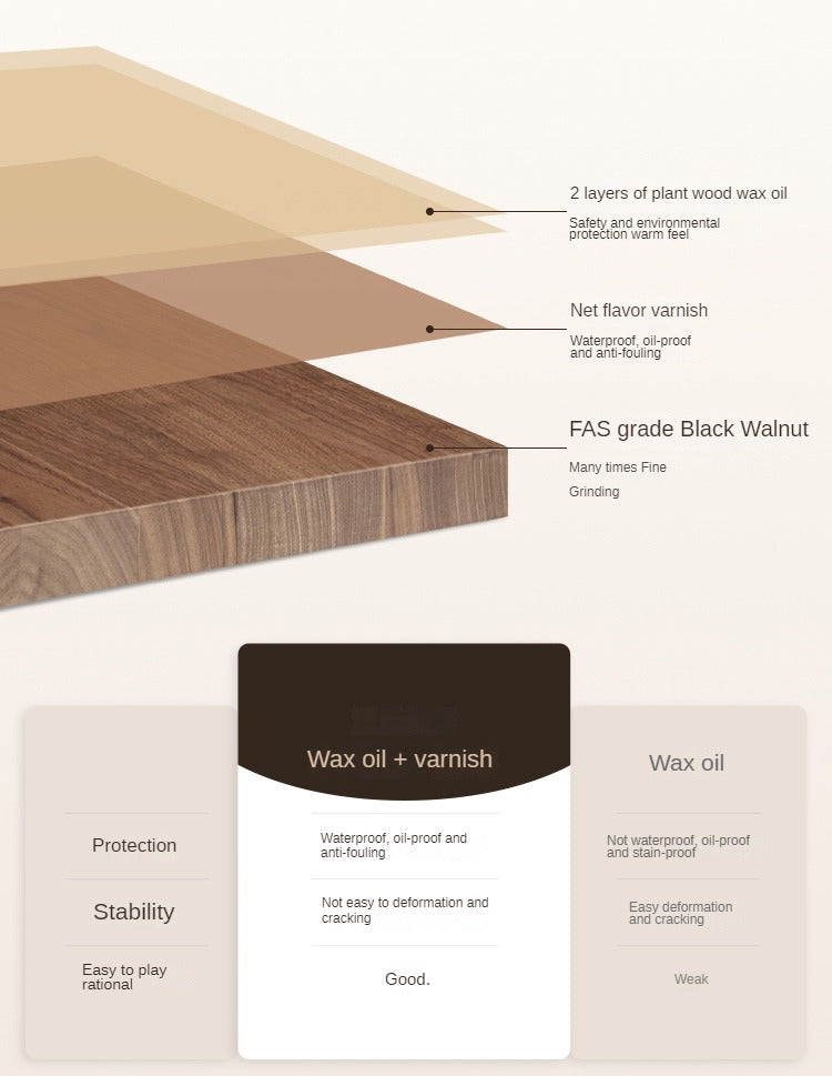 Premium Black Walnut Solid Wood Round Dining Table - 42 Inch Natural Wooden Table for Kitchen, Dining Room & Farmhouse Decor - Perfect for Family Gatherings & Dinner Parties