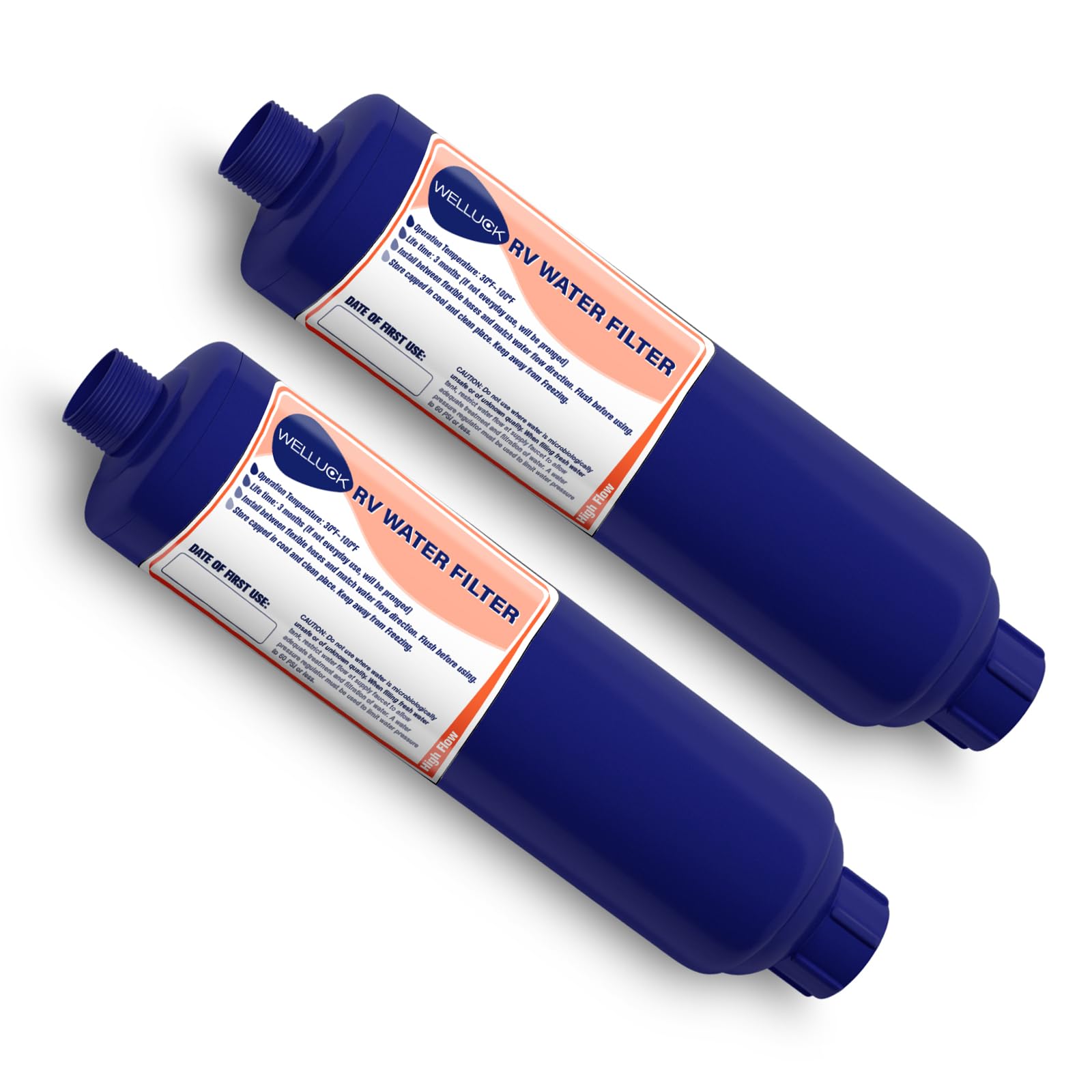 WELLUCK RV Camper Inline Water Filter - 2 Pack Chlorine & Odor Reduction System for Drinking Water - Compatible with RV, Camping Trailer, Motorhome, Boat & Marine Use - Perfect for Outdoor Adventures, Road Trips & Clean Water Supply