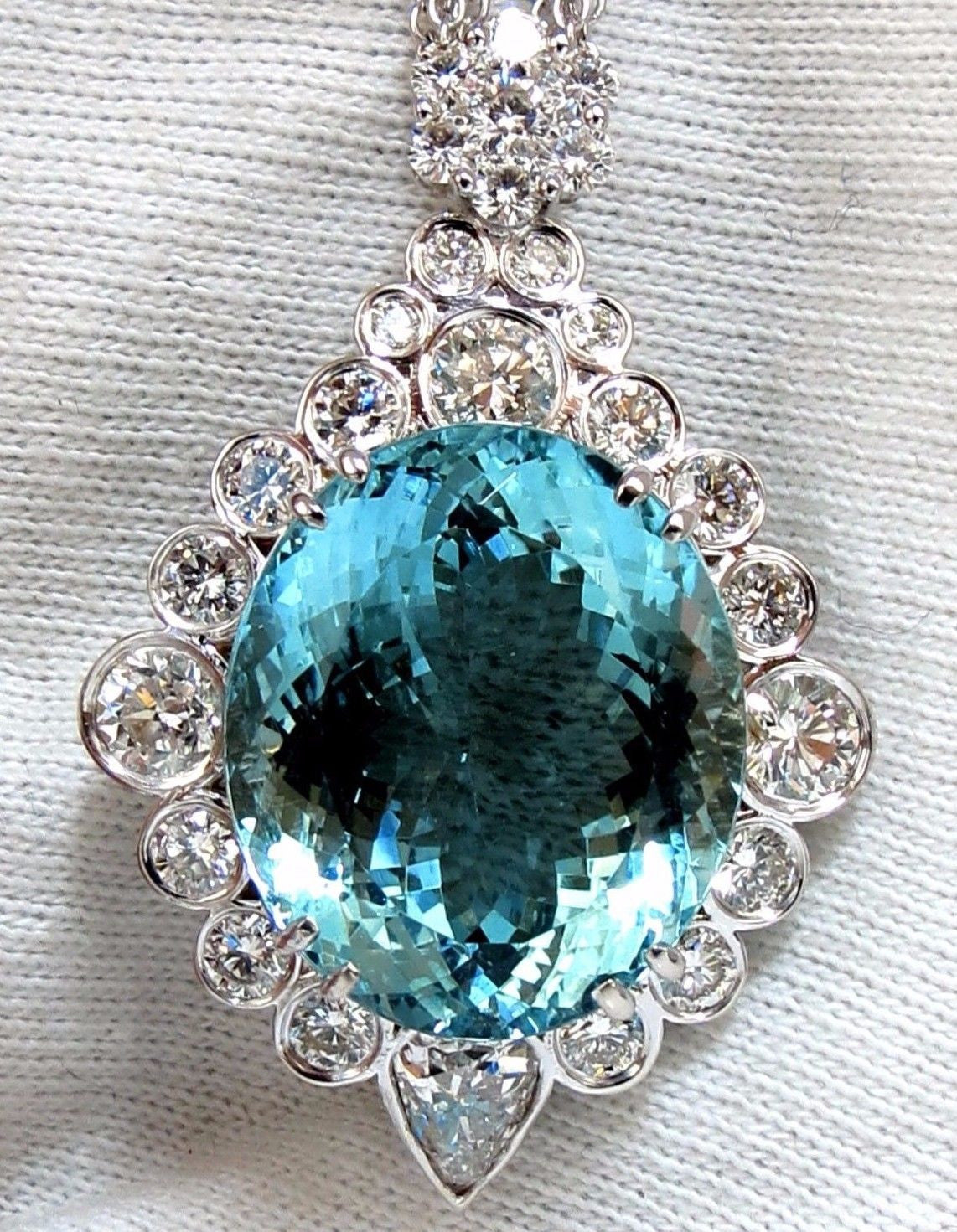 33.71CT GIA Certified Natural Blue Aquamarine Diamond Necklace - Elegant Jewelry for Women, Perfect for Weddings, Anniversaries & Special Occasions