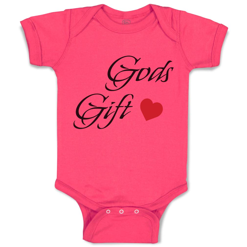Custom Christian Baby Bodysuit - God Gifts Heart Jesus Cotton Onesie for Boys & Girls | Baptism, Church, Sunday School Outfit
