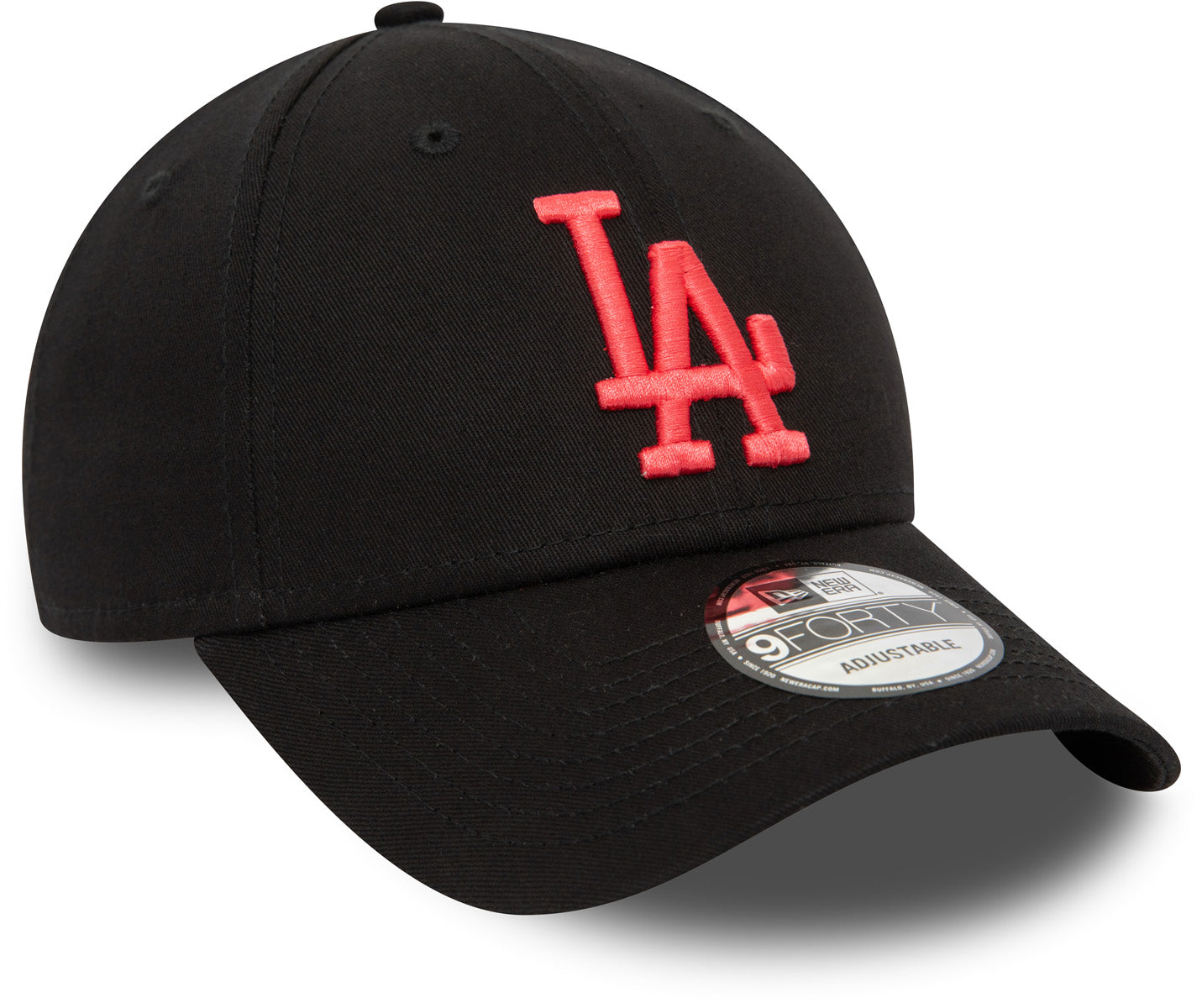 Los Angeles Dodgers New Era 9Forty League Essential Black Baseball Cap - Adjustable Snapback Hat for Men & Women - Perfect for Baseball Games, Streetwear Fashion & Sports Fans