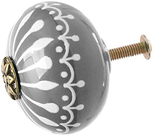 Vintage Hand-Painted Ceramic Knobs - Round Drawer Pulls & Cabinet Handles for Furniture, Wardrobe, Cupboard & Door Replacement - Perfect for DIY Home Decor & Vintage Style Renovations