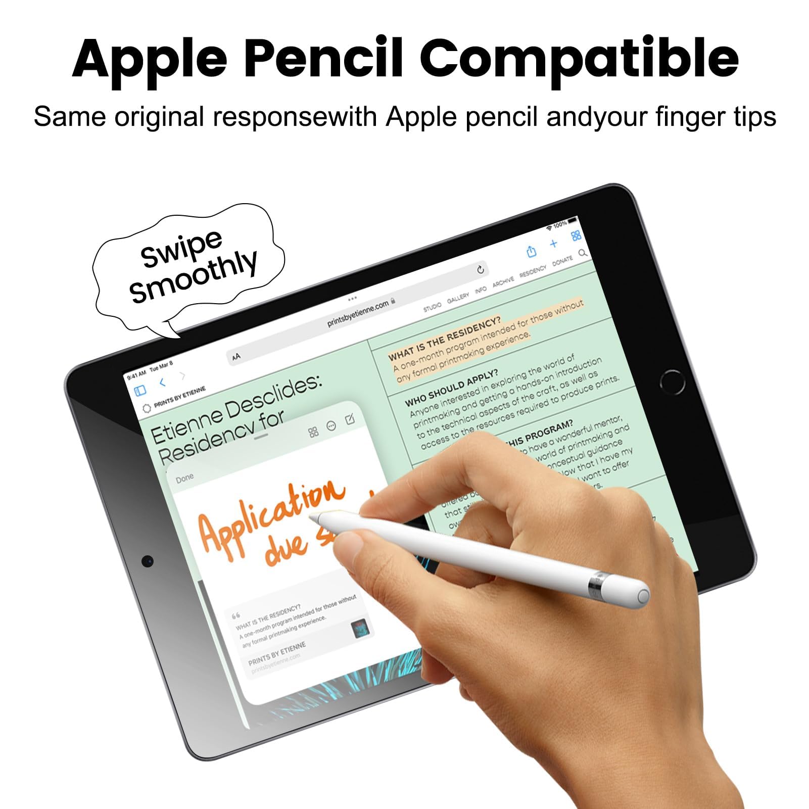 10.5 Inch iPad Air 3 (2019) & iPad Pro (2017) Privacy Screen Protector - Tempered Glass, Apple Pencil Compatible, Anti-Spy, HD Clear (1 Pack) - Perfect for Office, Travel & Secure Browsing