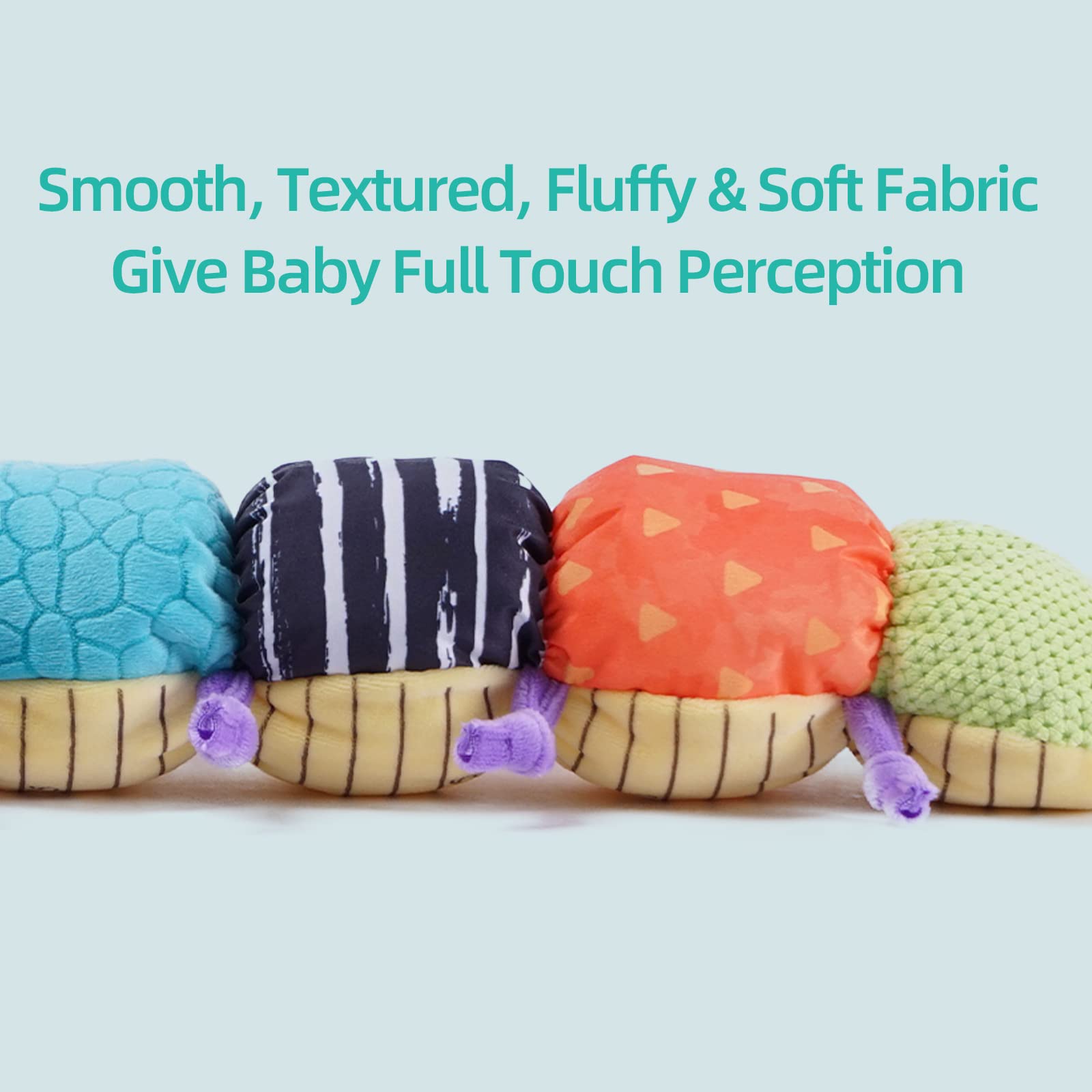 Best Baby Toys for 6-12 Months - Musical Caterpillar Stuffed Animal with Ruler Design, Bell Rings, Crinkle & Rattle Sounds - Developmental Sensory Toys for Newborn Boys & Girls 0-12 Months - Perfect for Tummy Time, Early Learning & Playtime