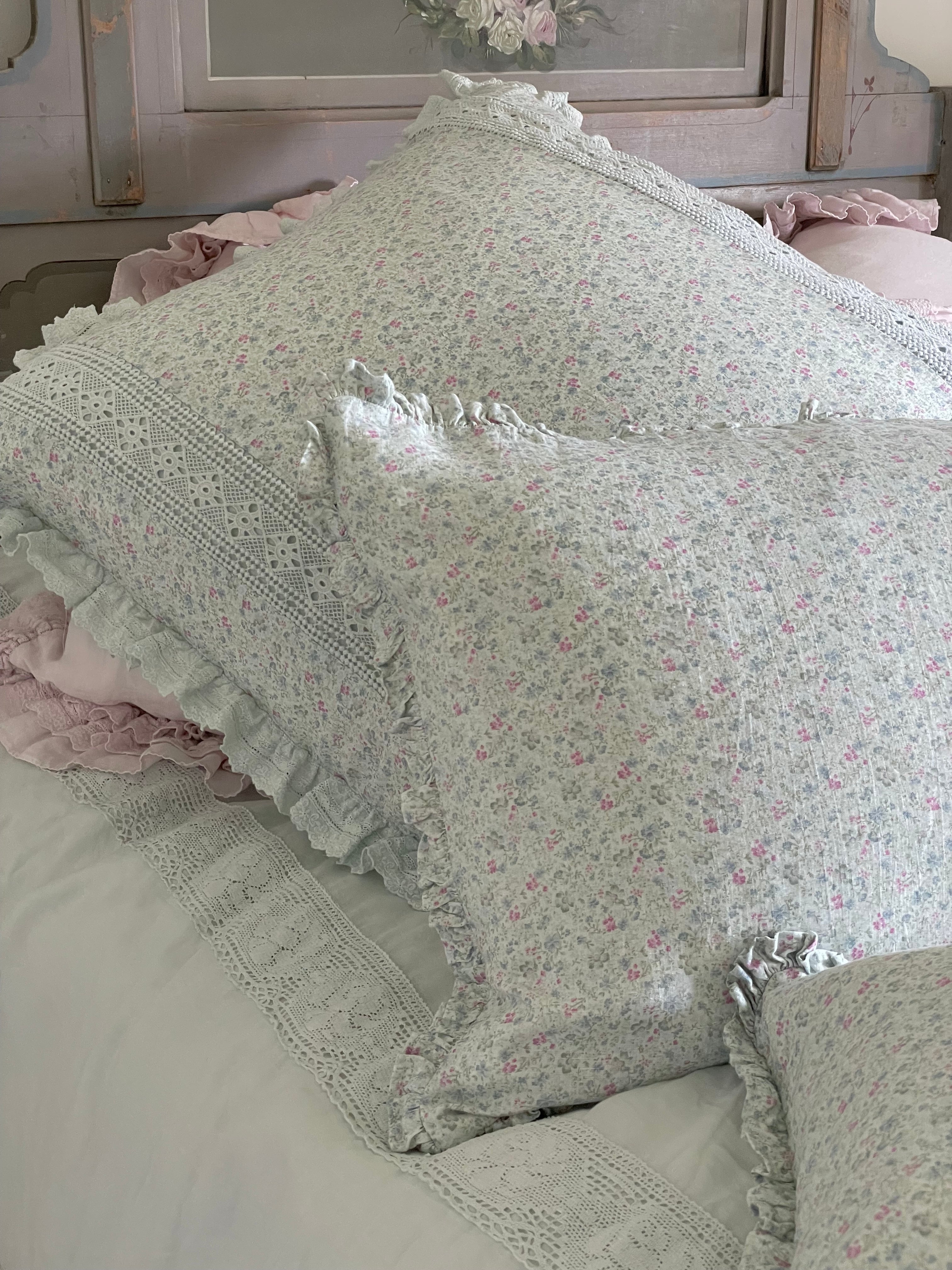 Rachel Ashwell® Petula Linen Bedding Set - Premium Soft 100% Flax Linen Sheets & Duvet Cover - Breathable Bed Linens for All Seasons - Perfect for Master Bedroom, Guest Room & Vacation Homes