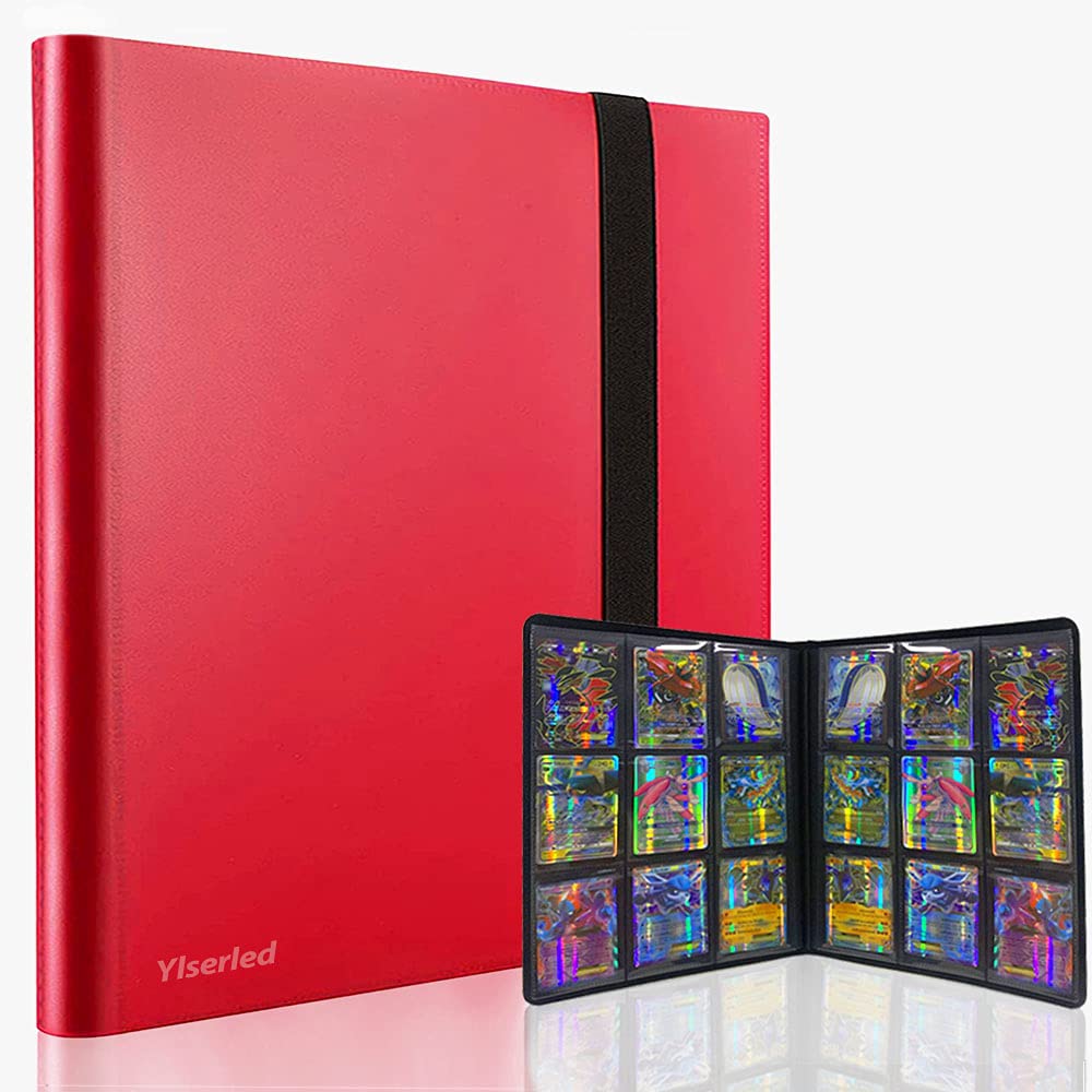 9-Pocket Trading Card Binder Album - Standard Size for Pokémon, MTG & Sports Cards - Holds 360 Cards (20 Pages) - Durable & Portable for Collectors, Tournaments & Storage (Red)