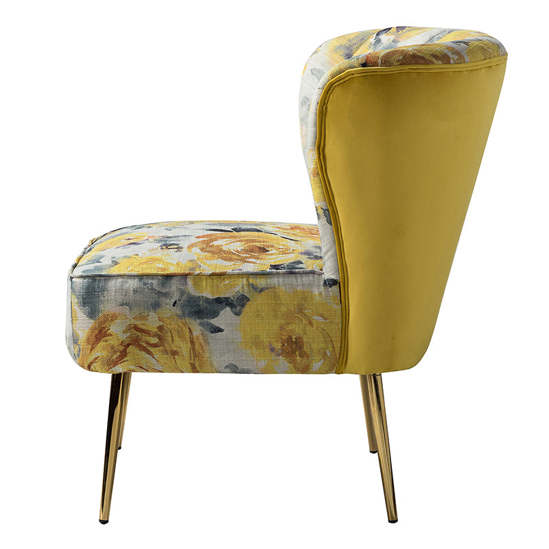 Luxury Coraline Velvet Barrel Chair with Tufted Back & Sturdy Metal Legs - Elegant Accent Chair for Living Room, Bedroom or Office Decor