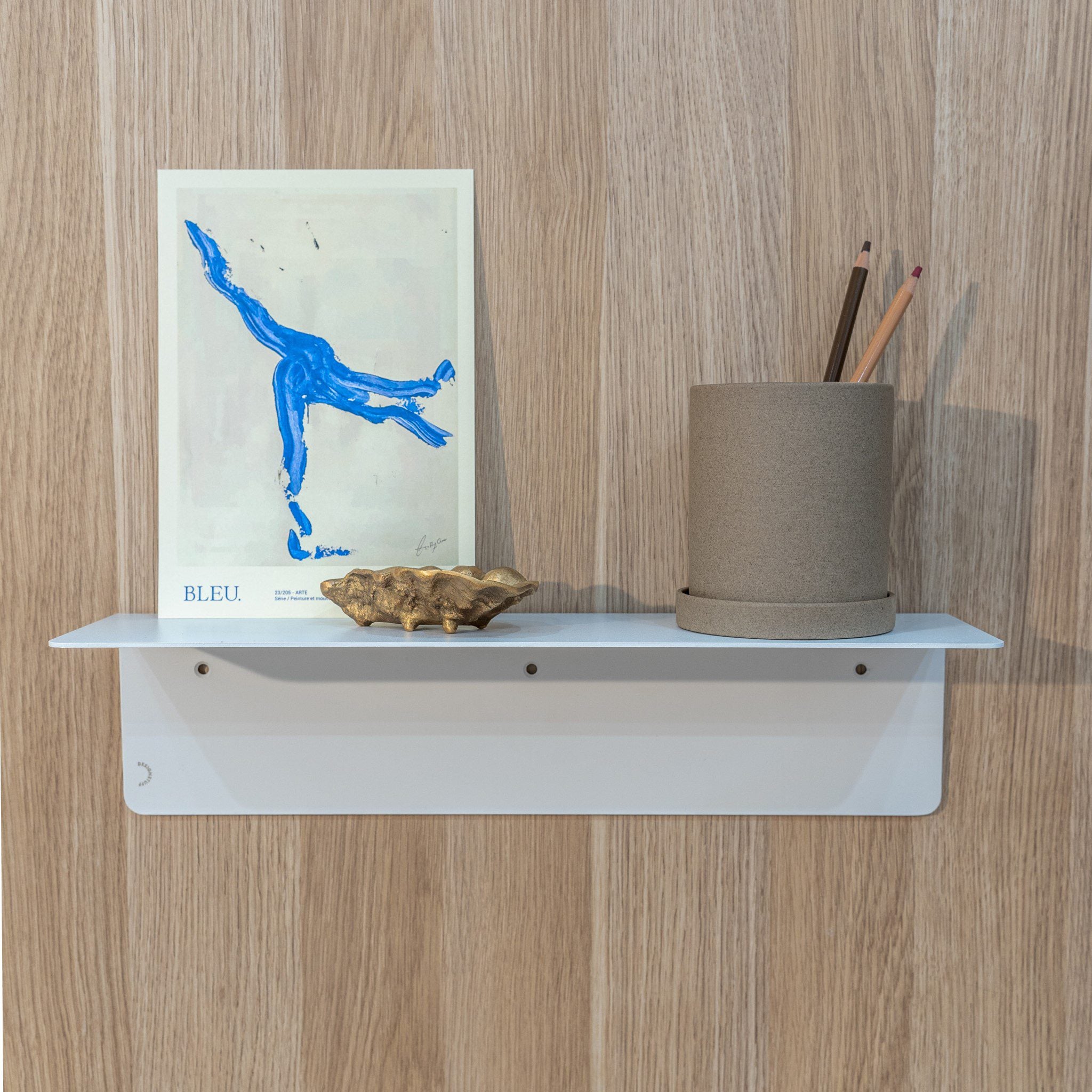 DESIGNSTUFF 40 cm White Wall Shelf - Floating Shelves for Living Room, Bedroom, Bathroom & Kitchen Storage Organization