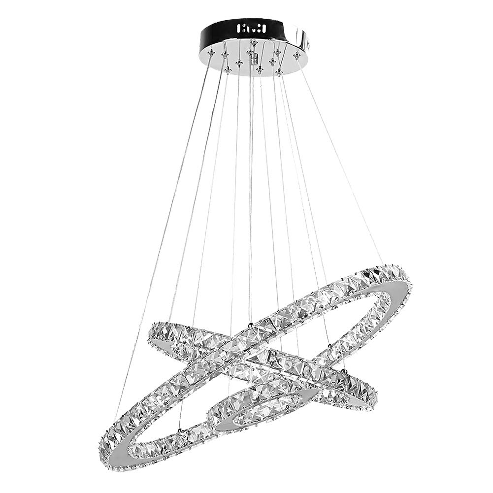 Modern 3-Layer LED Pendant Light Chandelier - 85-265V Round Stainless Steel K9 Crystal Ceiling Lamp for Bedroom, Kitchen, Duplex, Villa & Hotel (30+50+70cm) - Perfect for Dining Rooms, Living Rooms and Luxury Interior Lighting